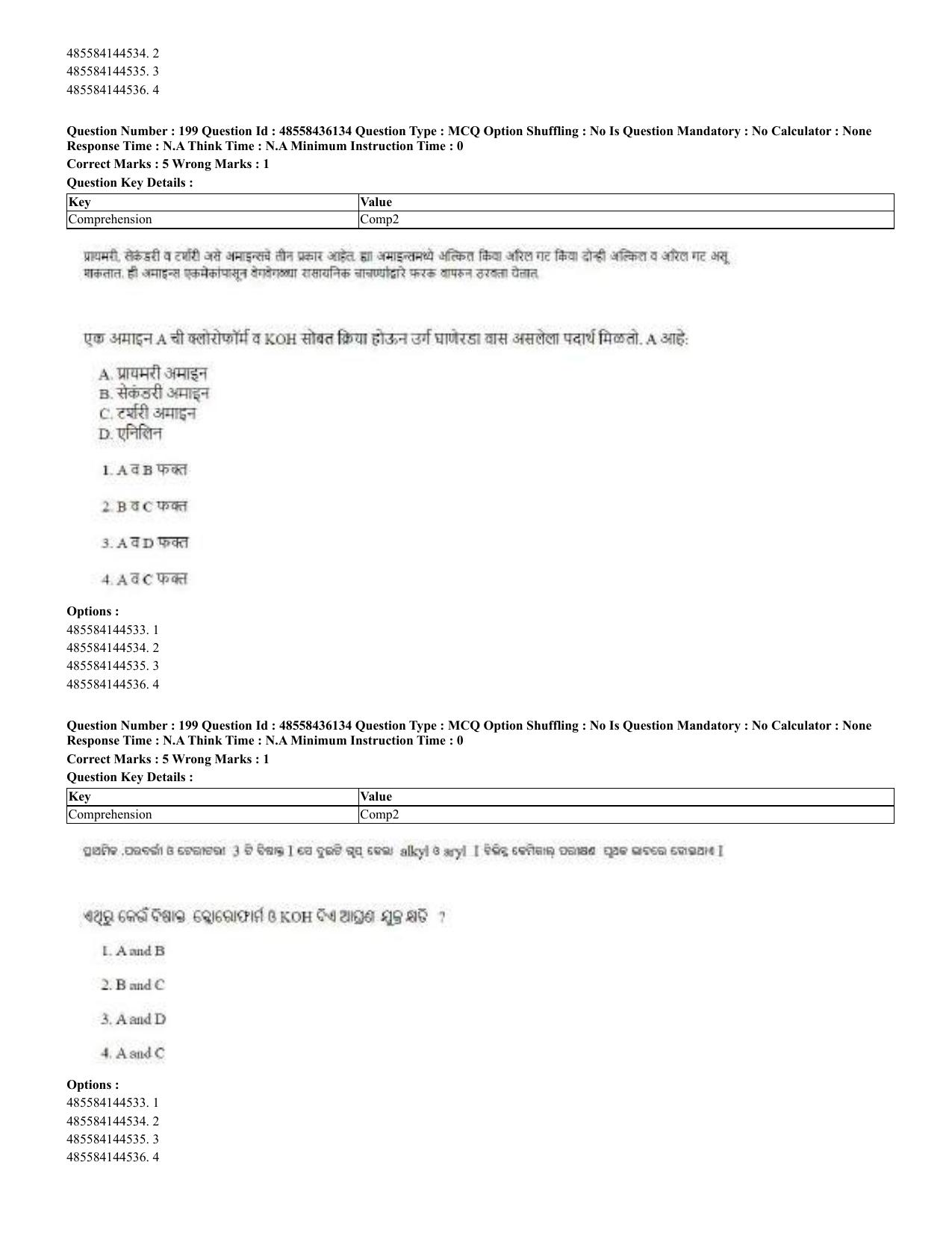CUET 2023 Domestic Shift 2 Question Papers - 22 June 2023 - Page 424