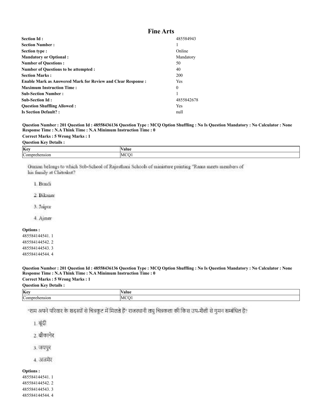 CUET 2023 Domestic Shift 2 Question Papers - 22 June 2023 - Page 441