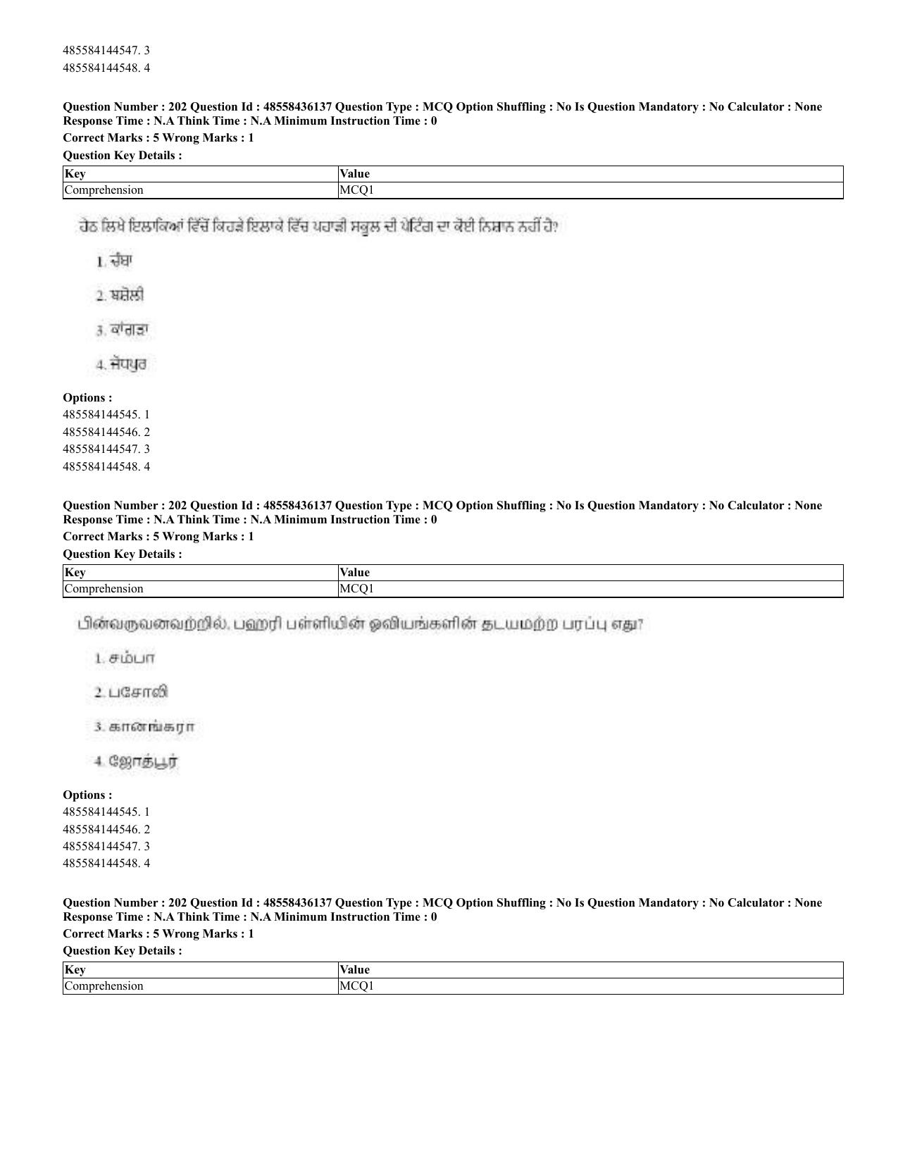 CUET 2023 Domestic Shift 2 Question Papers - 22 June 2023 - Page 450
