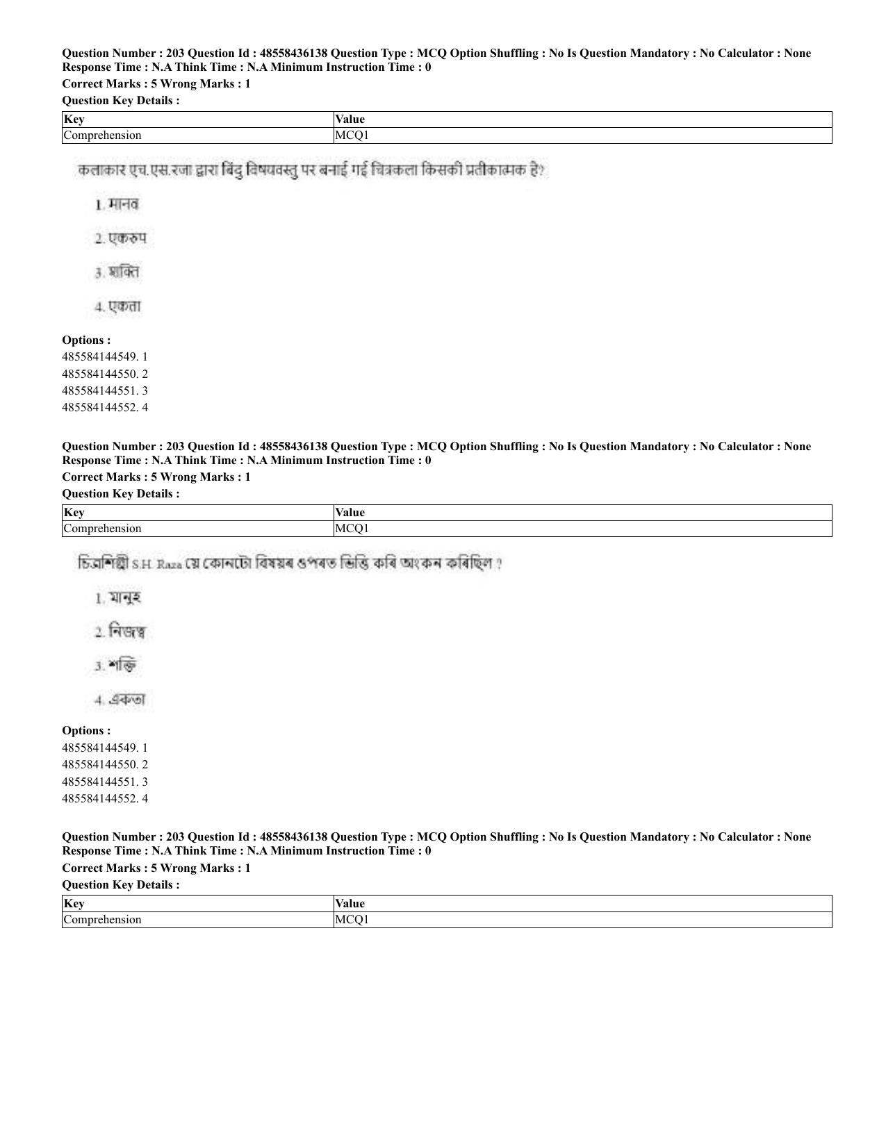 CUET 2023 Domestic Shift 2 Question Papers - 22 June 2023 - Page 452