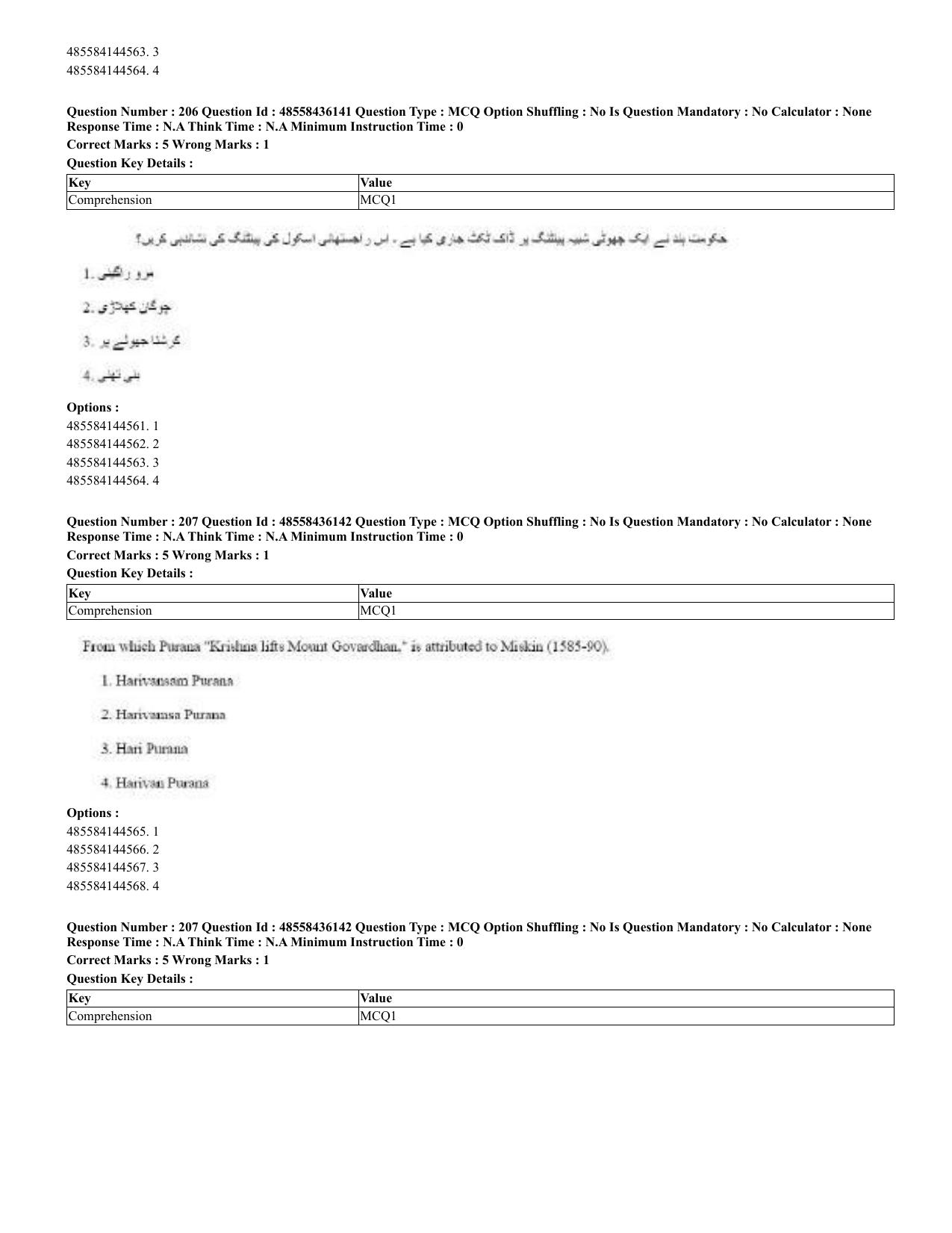 CUET 2023 Domestic Shift 2 Question Papers - 22 June 2023 - Page 472