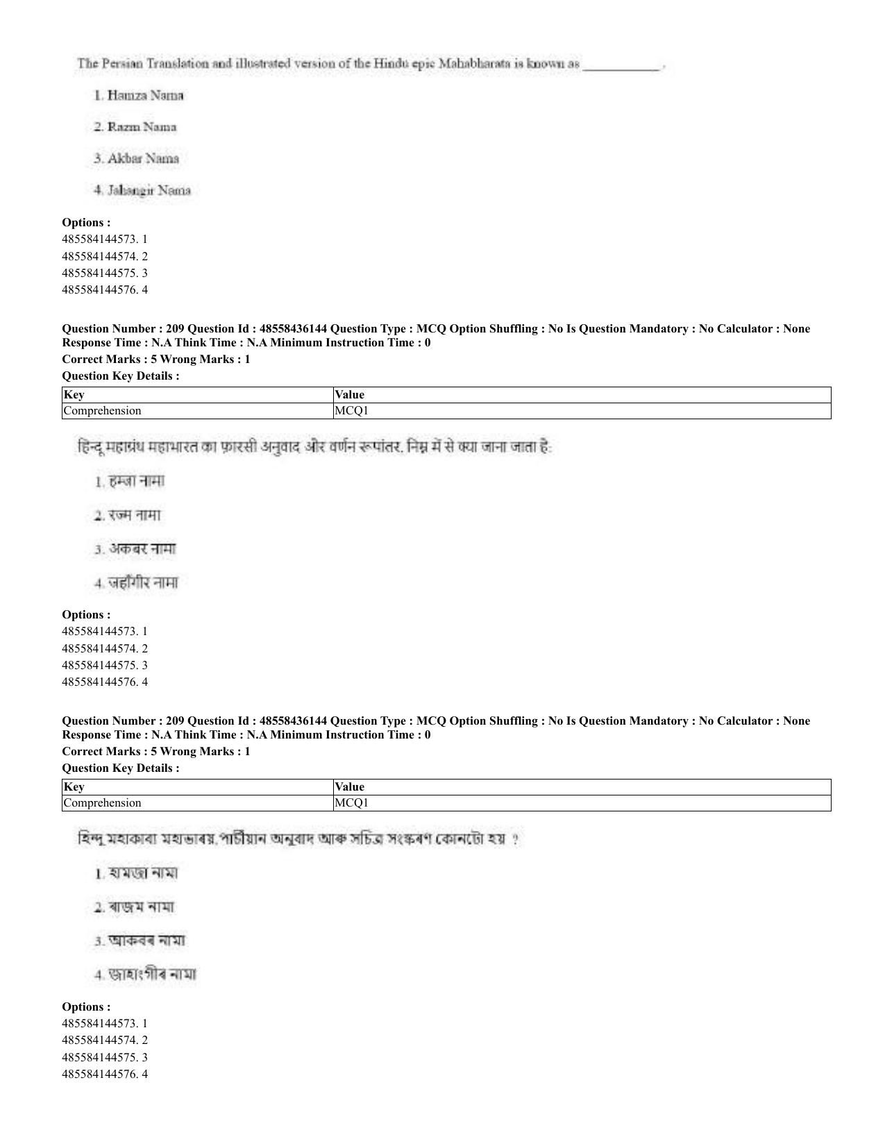 CUET 2023 Domestic Shift 2 Question Papers - 22 June 2023 - Page 483