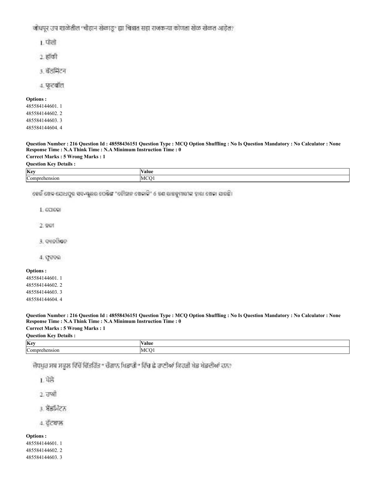 CUET 2023 Domestic Shift 2 Question Papers - 22 June 2023 - Page 522