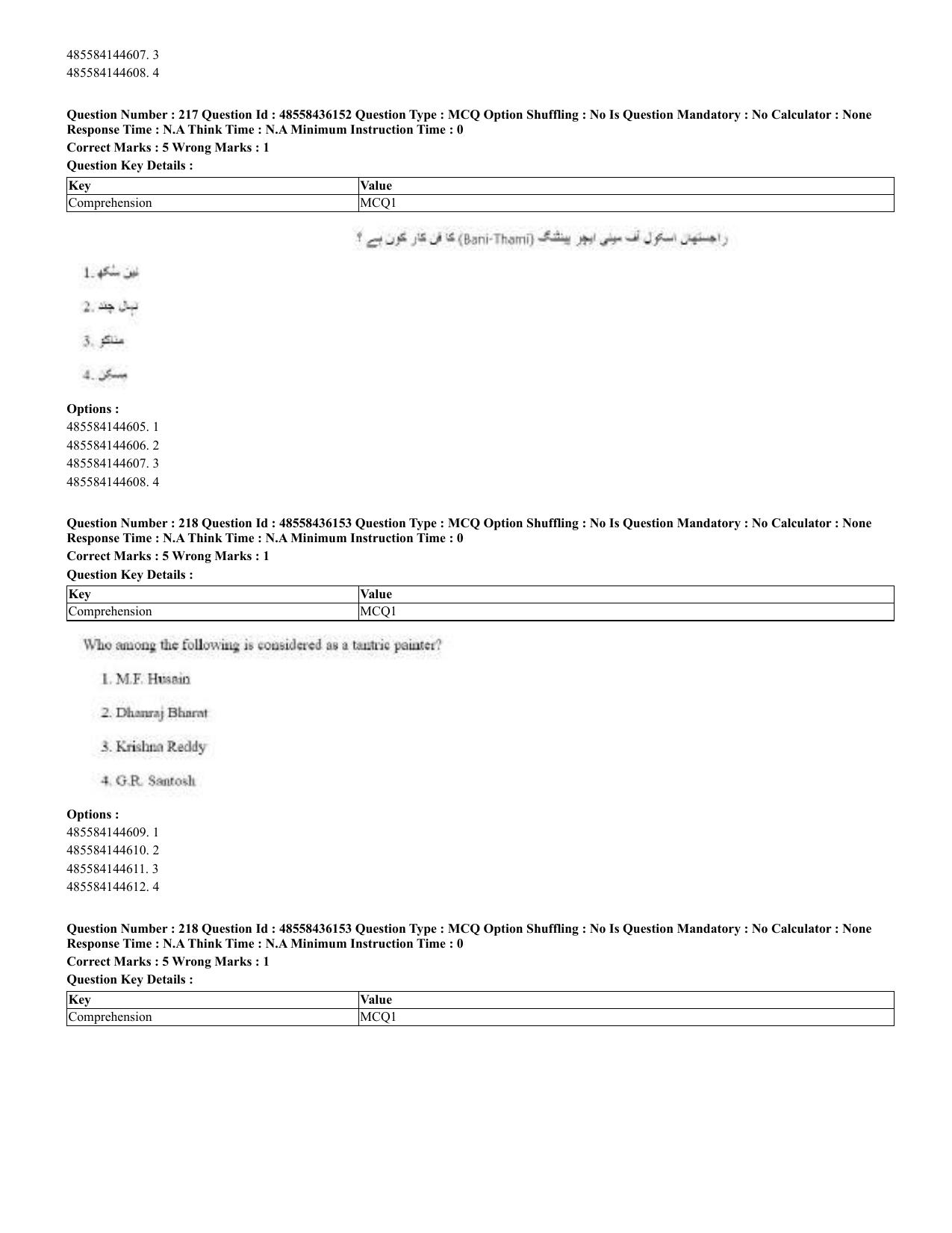 CUET 2023 Domestic Shift 2 Question Papers - 22 June 2023 - Page 529