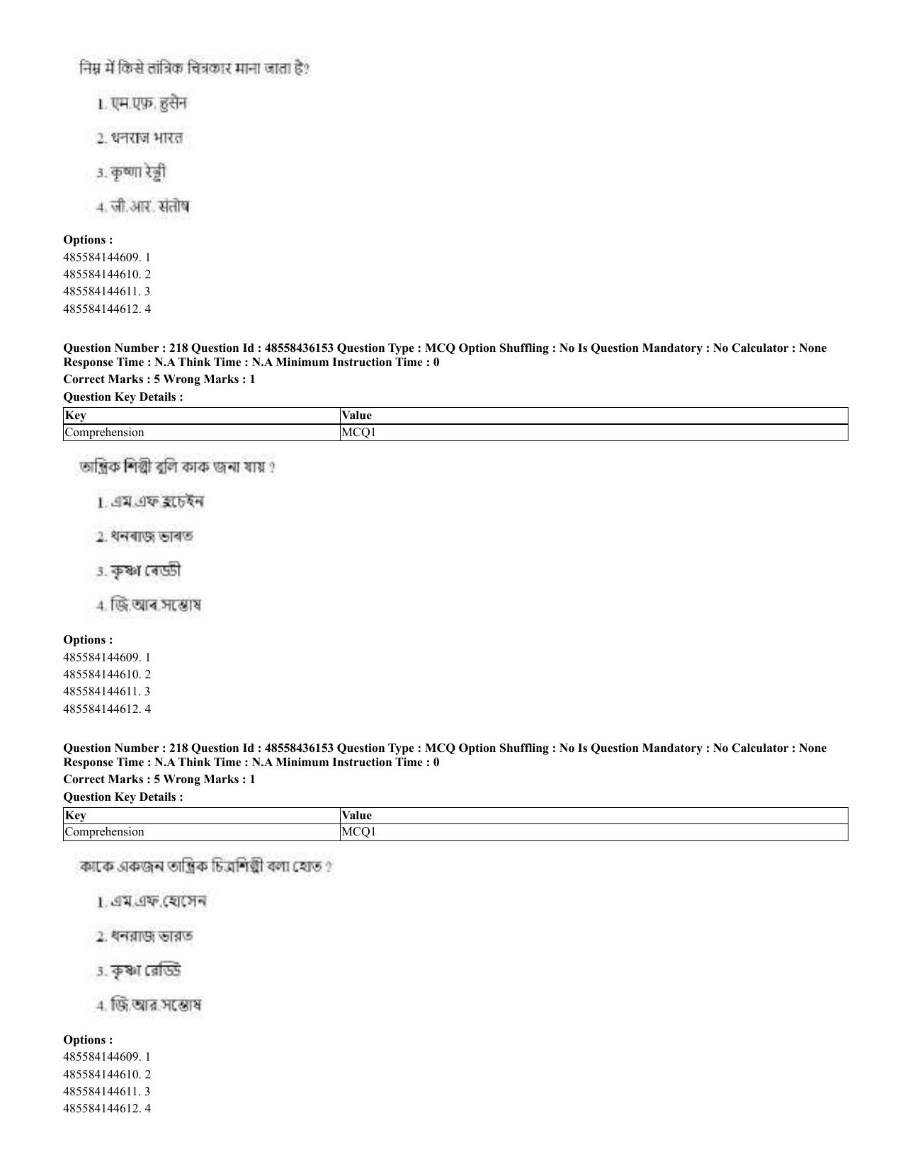 CUET 2023 Domestic Shift 2 Question Papers - 22 June 2023 - Page 530