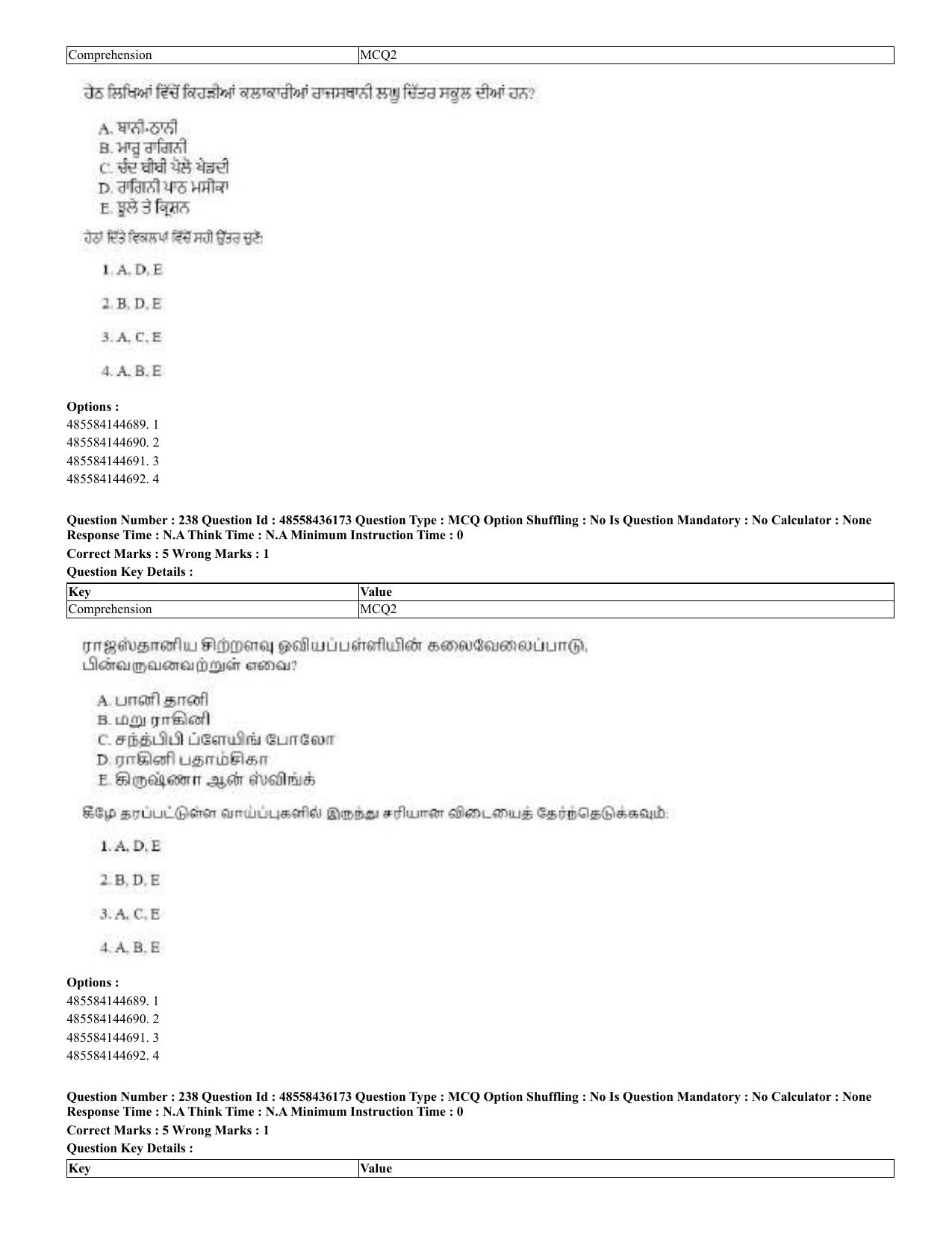 CUET 2023 Domestic Shift 2 Question Papers - 22 June 2023 - Page 704