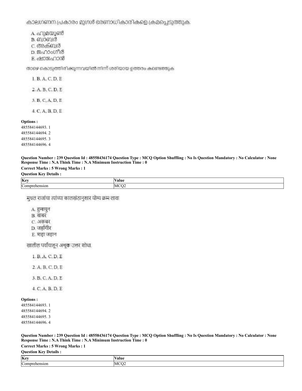 CUET 2023 Domestic Shift 2 Question Papers - 22 June 2023 - Page 709