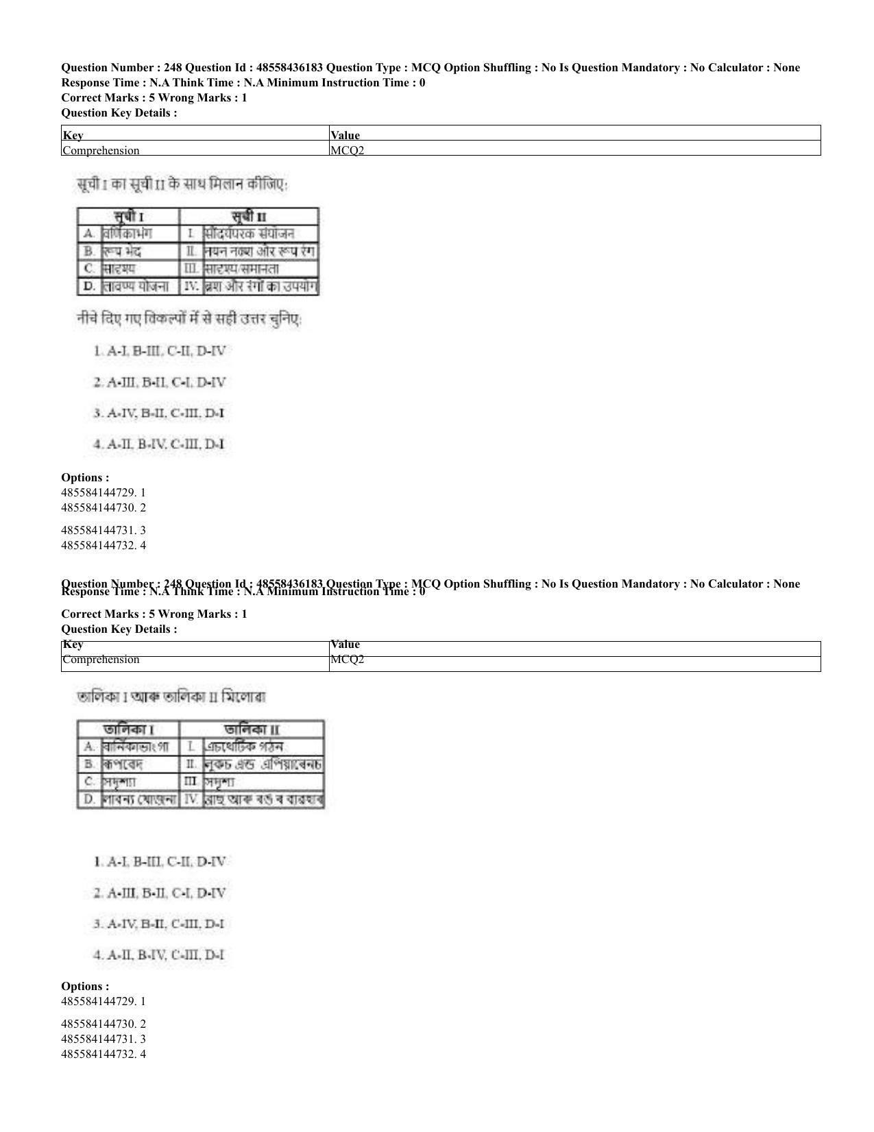 CUET 2023 Domestic Shift 2 Question Papers - 22 June 2023 - Page 772