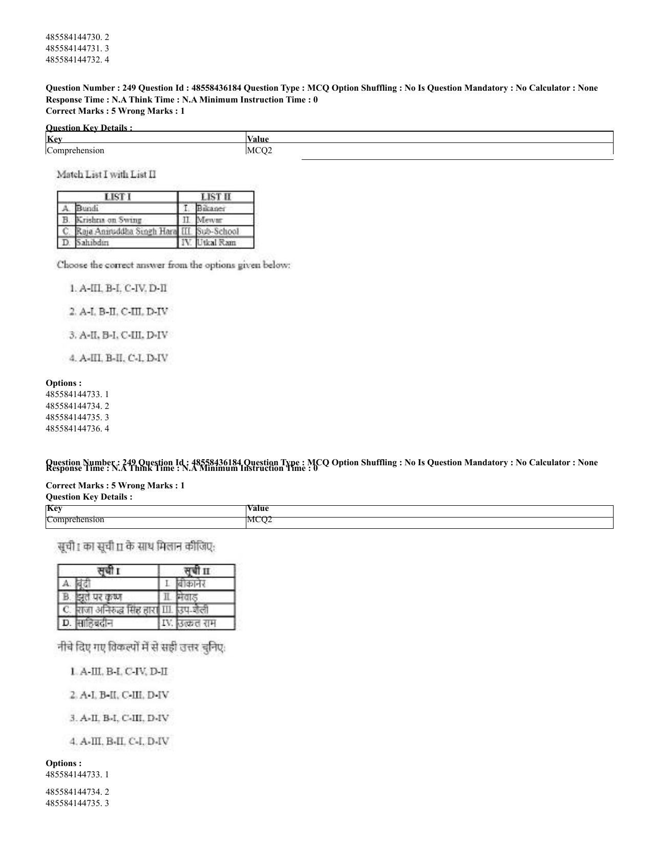 CUET 2023 Domestic Shift 2 Question Papers - 22 June 2023 - Page 778