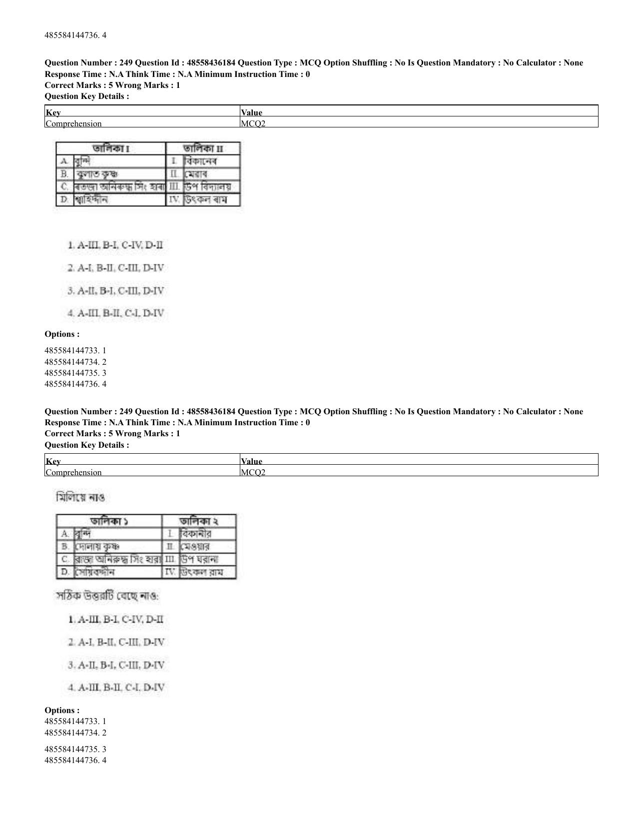 CUET 2023 Domestic Shift 2 Question Papers - 22 June 2023 - Page 779