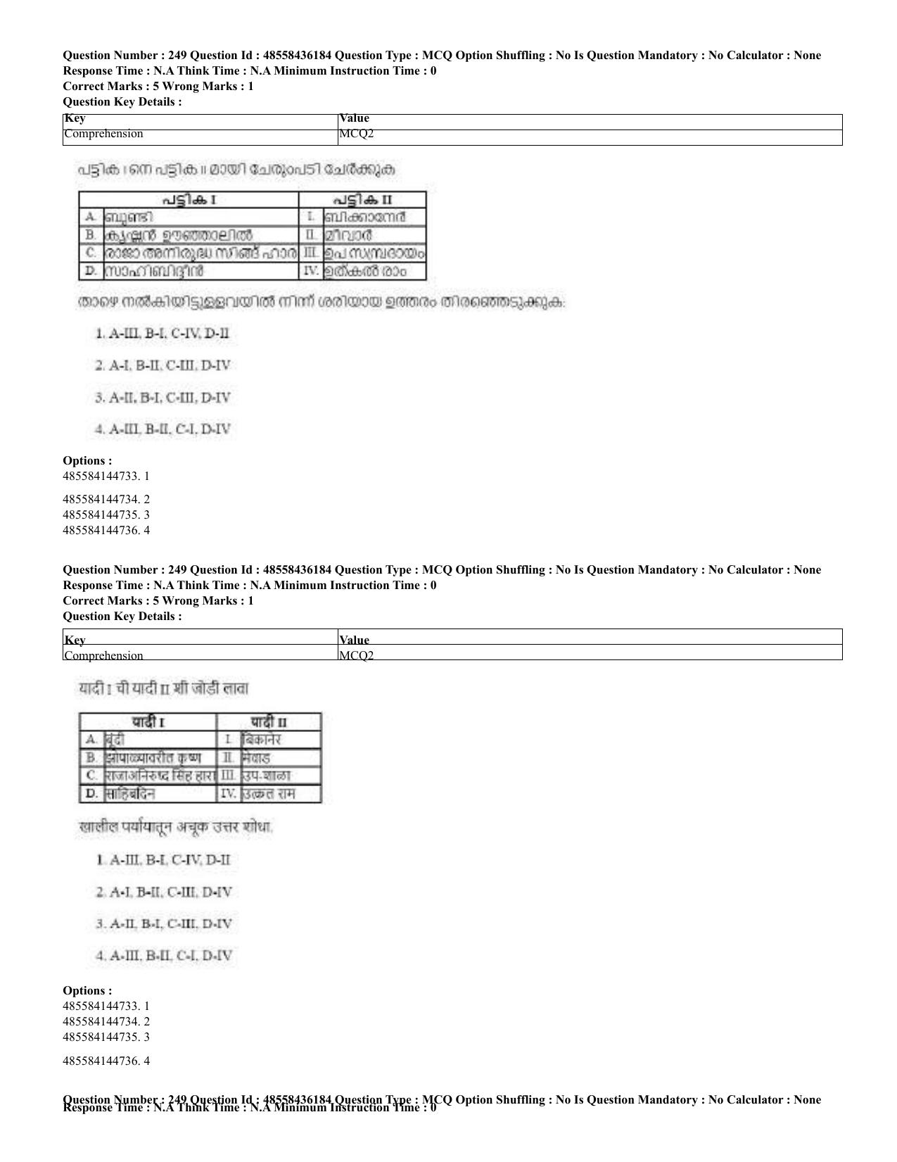 CUET 2023 Domestic Shift 2 Question Papers - 22 June 2023 - Page 781
