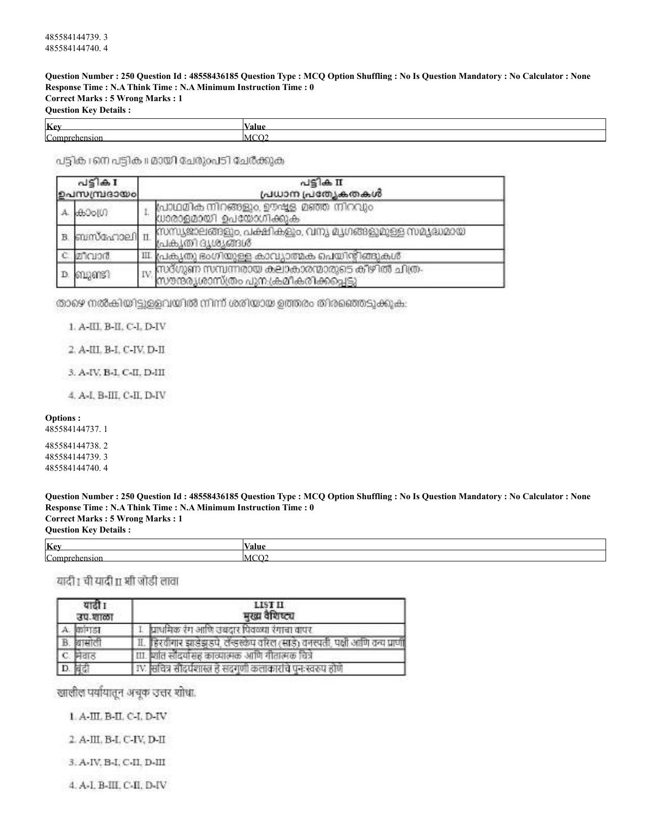 CUET 2023 Domestic Shift 2 Question Papers - 22 June 2023 - Page 788