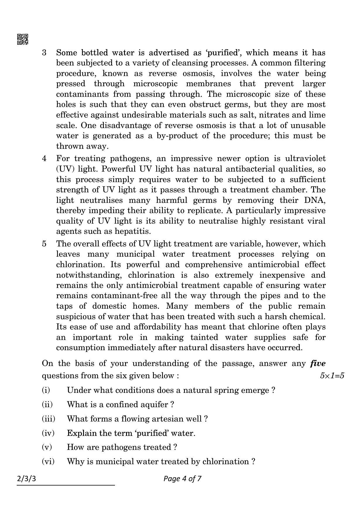 CBSE Class 10 2-3-3 English L & L 2022 Question Paper - Page 4