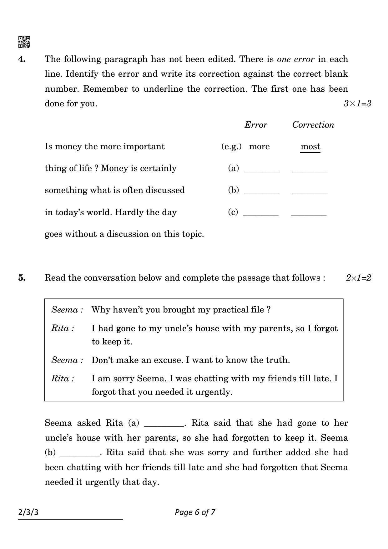 CBSE Class 10 2-3-3 English L & L 2022 Question Paper - Page 6