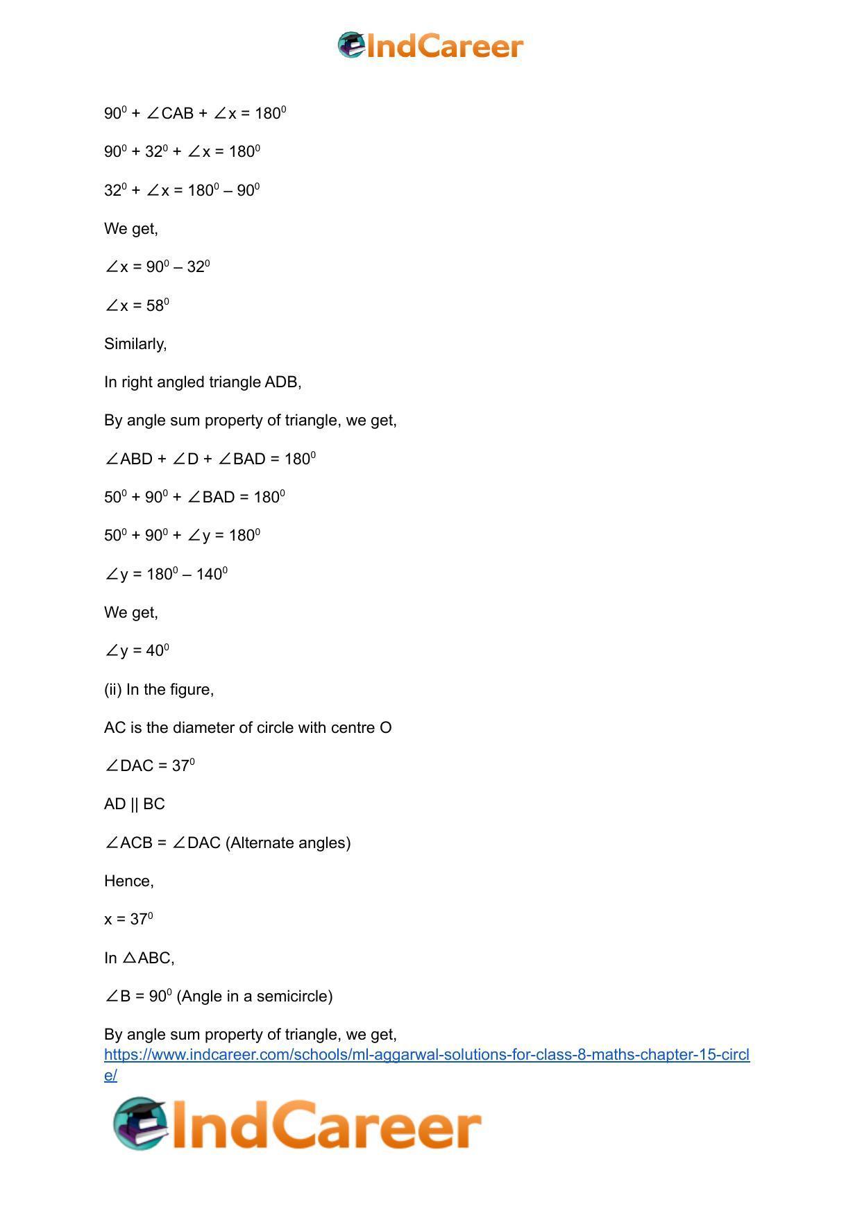 ML Aggarwal Solutions for Class 8 Maths Chapter 15- Circle - Page 7