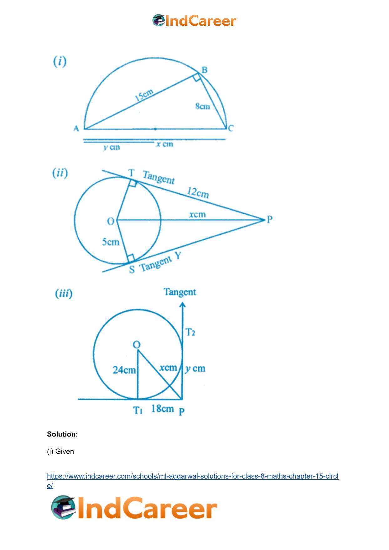 ML Aggarwal Solutions for Class 8 Maths Chapter 15- Circle - Page 14