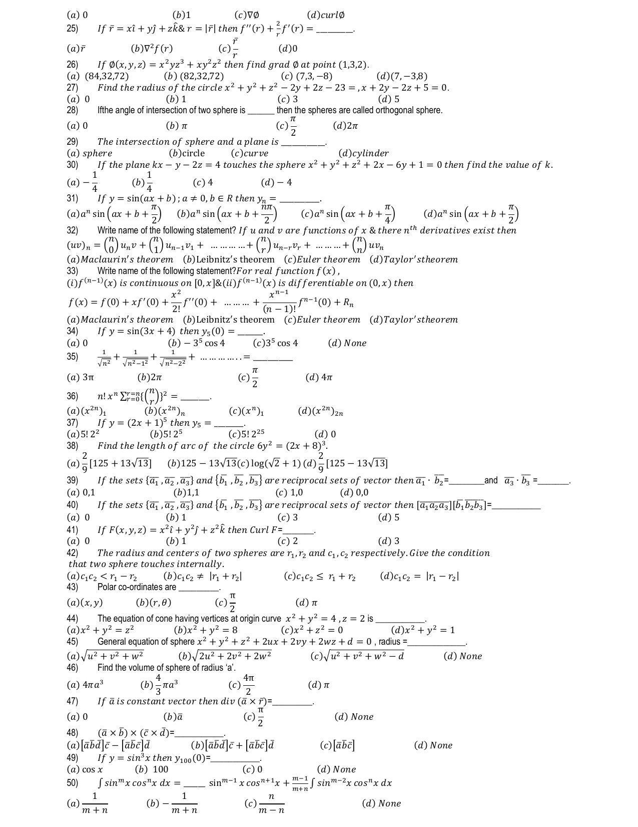 Hemchand North Gujarat University Sample Paper July-Sept 2021: B.Sc Sem - I CC - Mat - 111 Paper Code - 3124 (New Course) - Page 2
