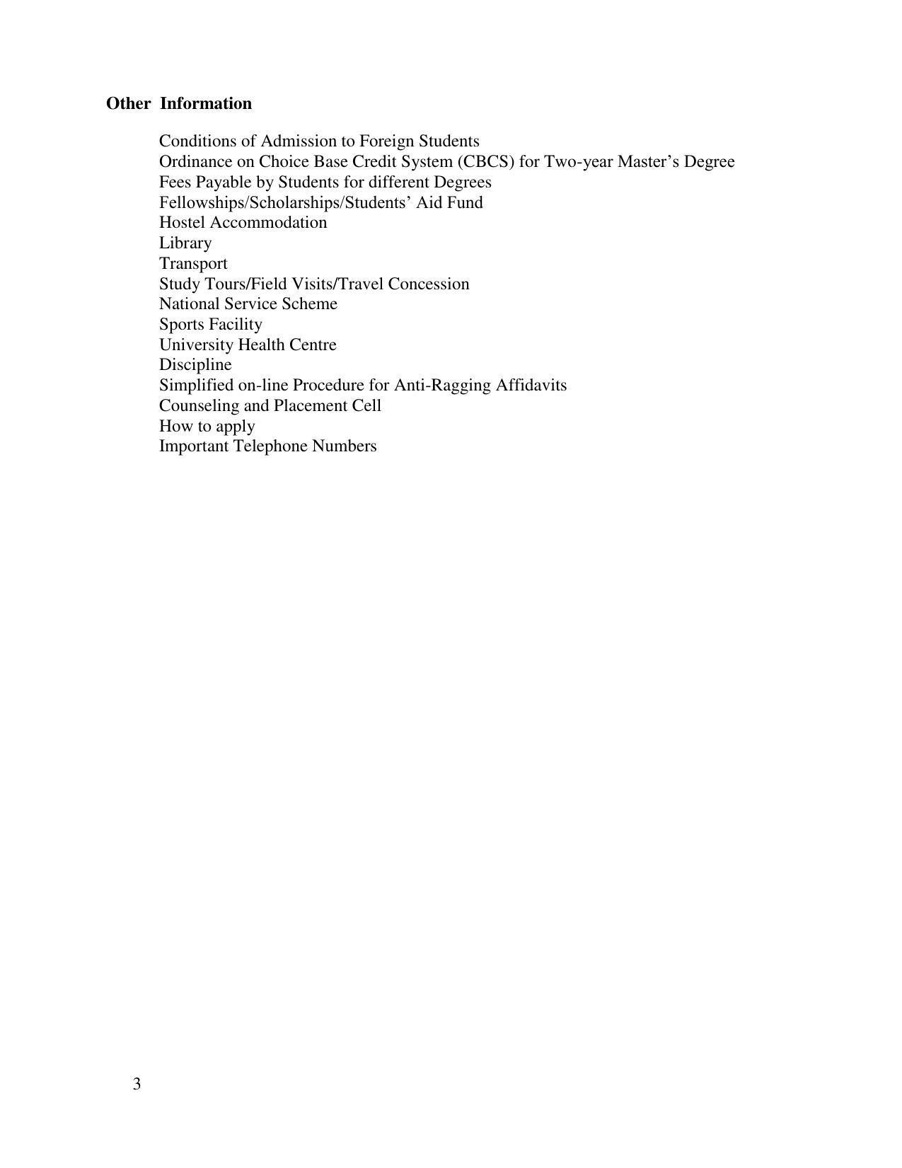 North Eastern Hill University, Shillong 2020-21 (Prospectus) - Page 3