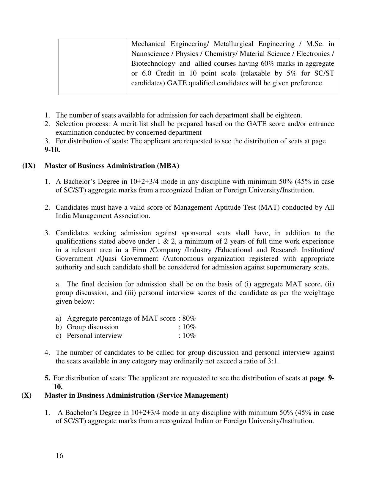 North Eastern Hill University, Shillong 2020-21 (Prospectus) - Page 16