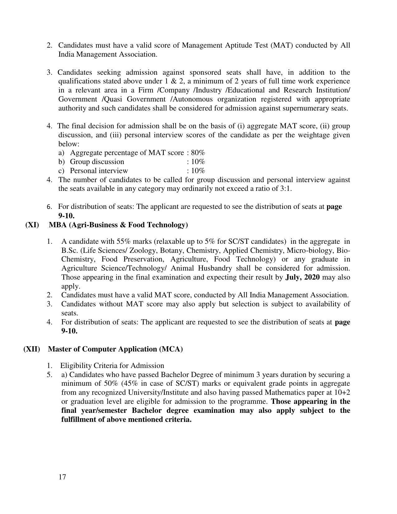North Eastern Hill University, Shillong 2020-21 (Prospectus) - Page 17