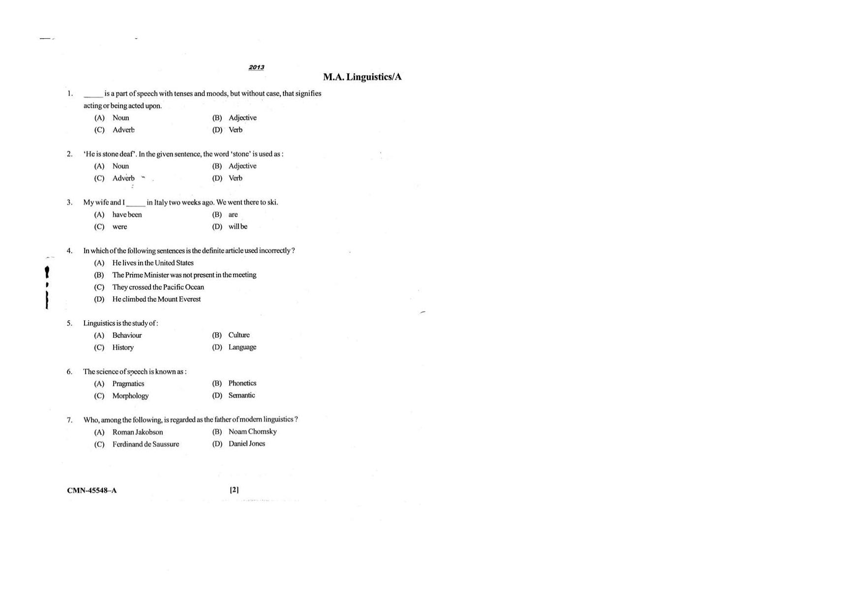 KUET 2024 M.A. Linguistics Question Paper - Page 58