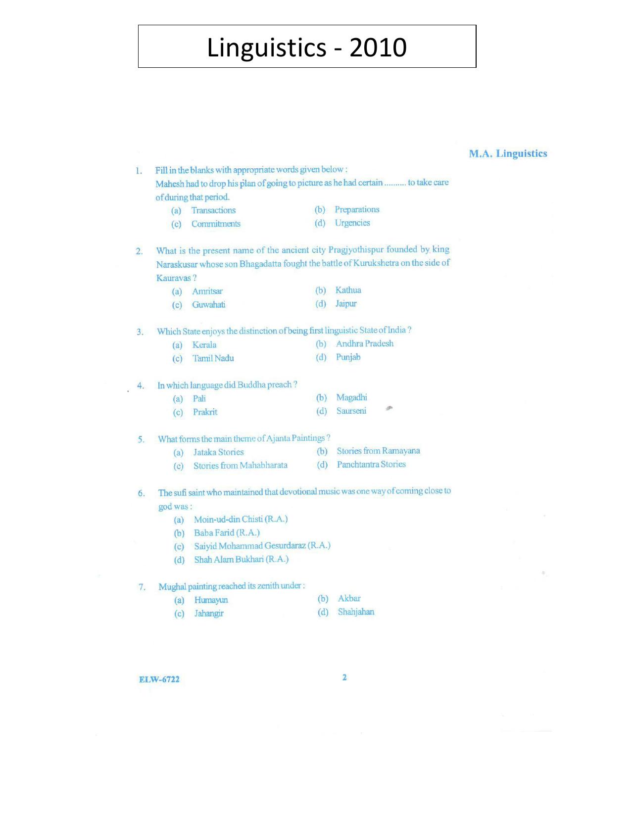 KUET 2024 M.A. Linguistics Question Paper - Page 76