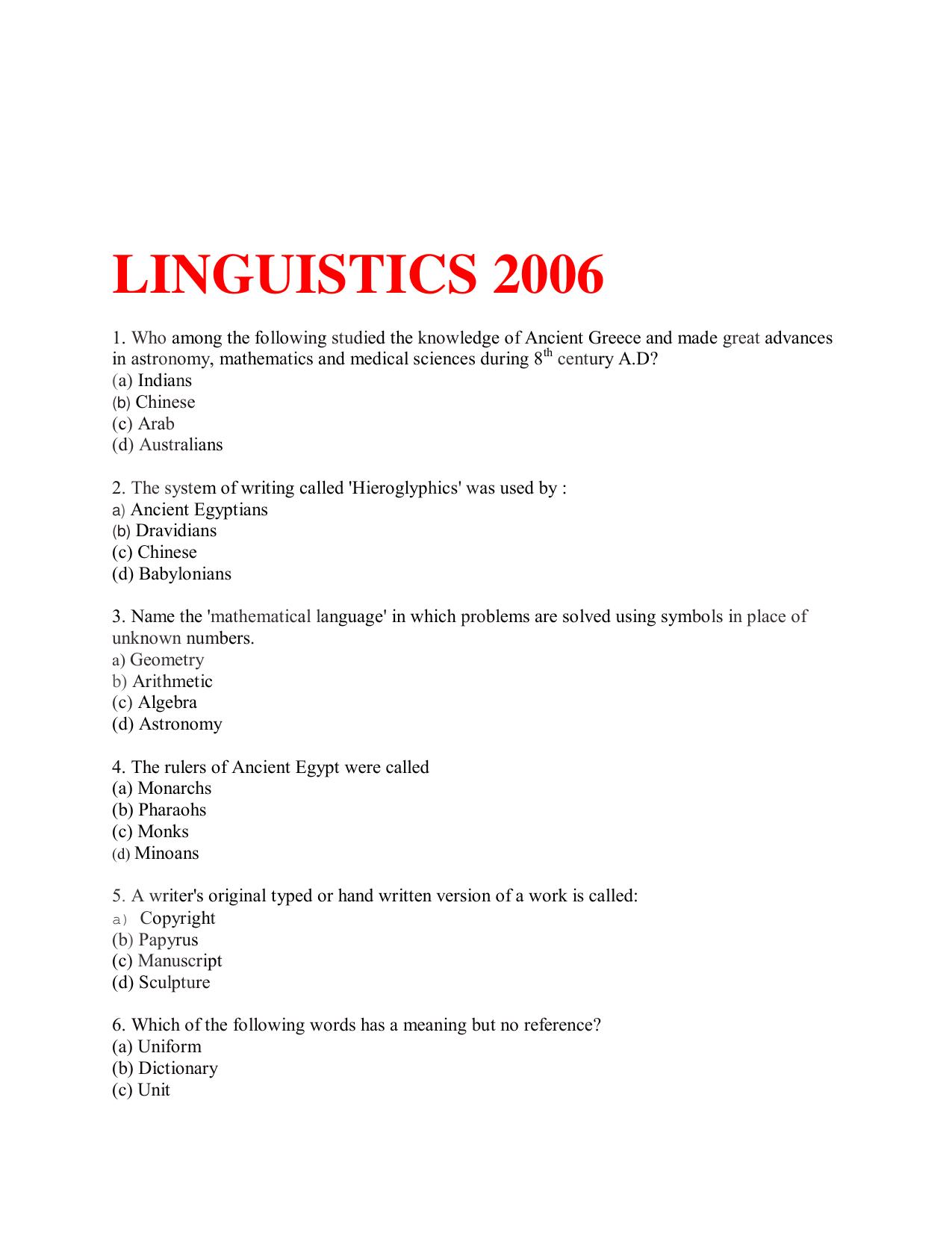 KUET 2024 M.A. Linguistics Question Paper - Page 84