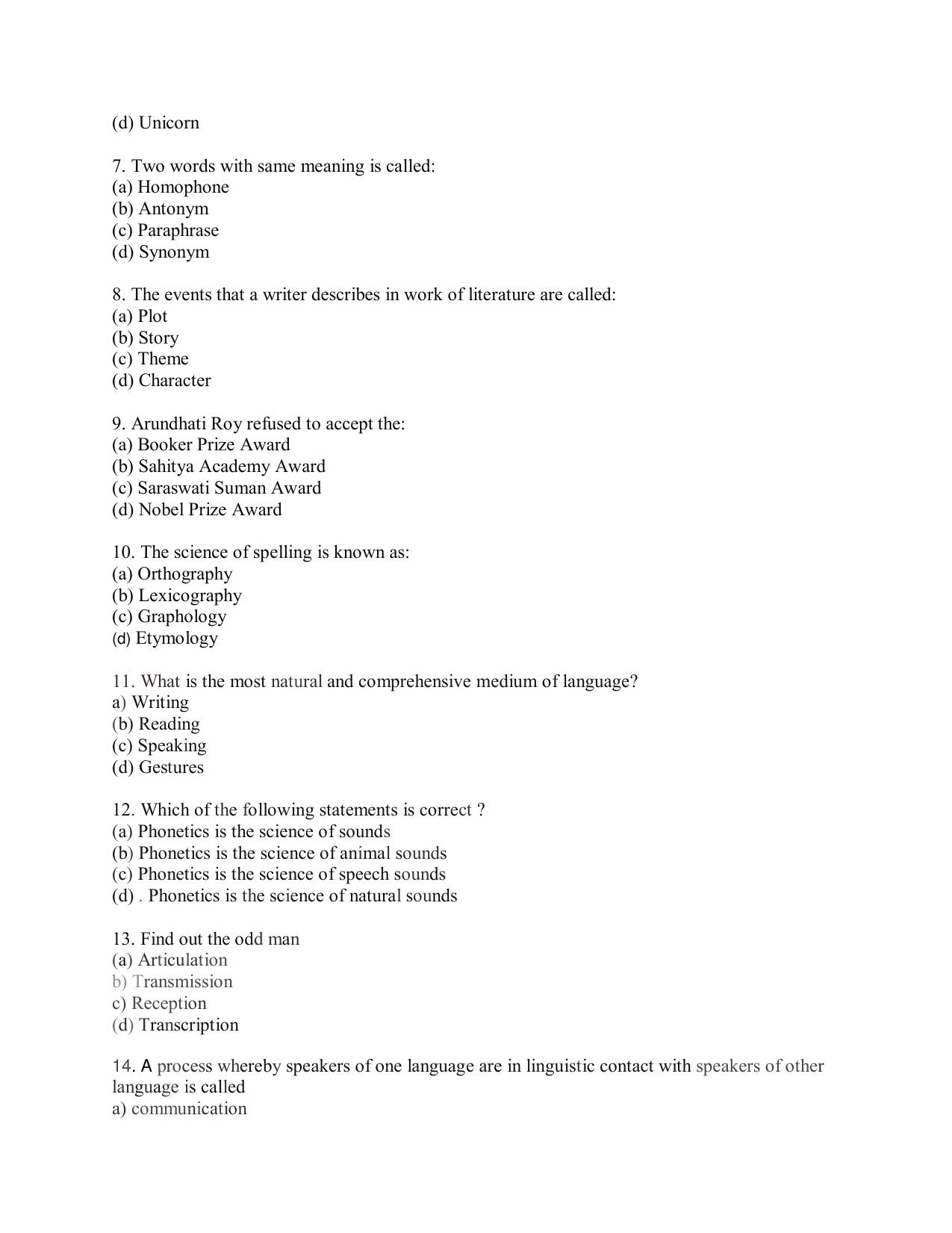 KUET 2024 M.A. Linguistics Question Paper - Page 85