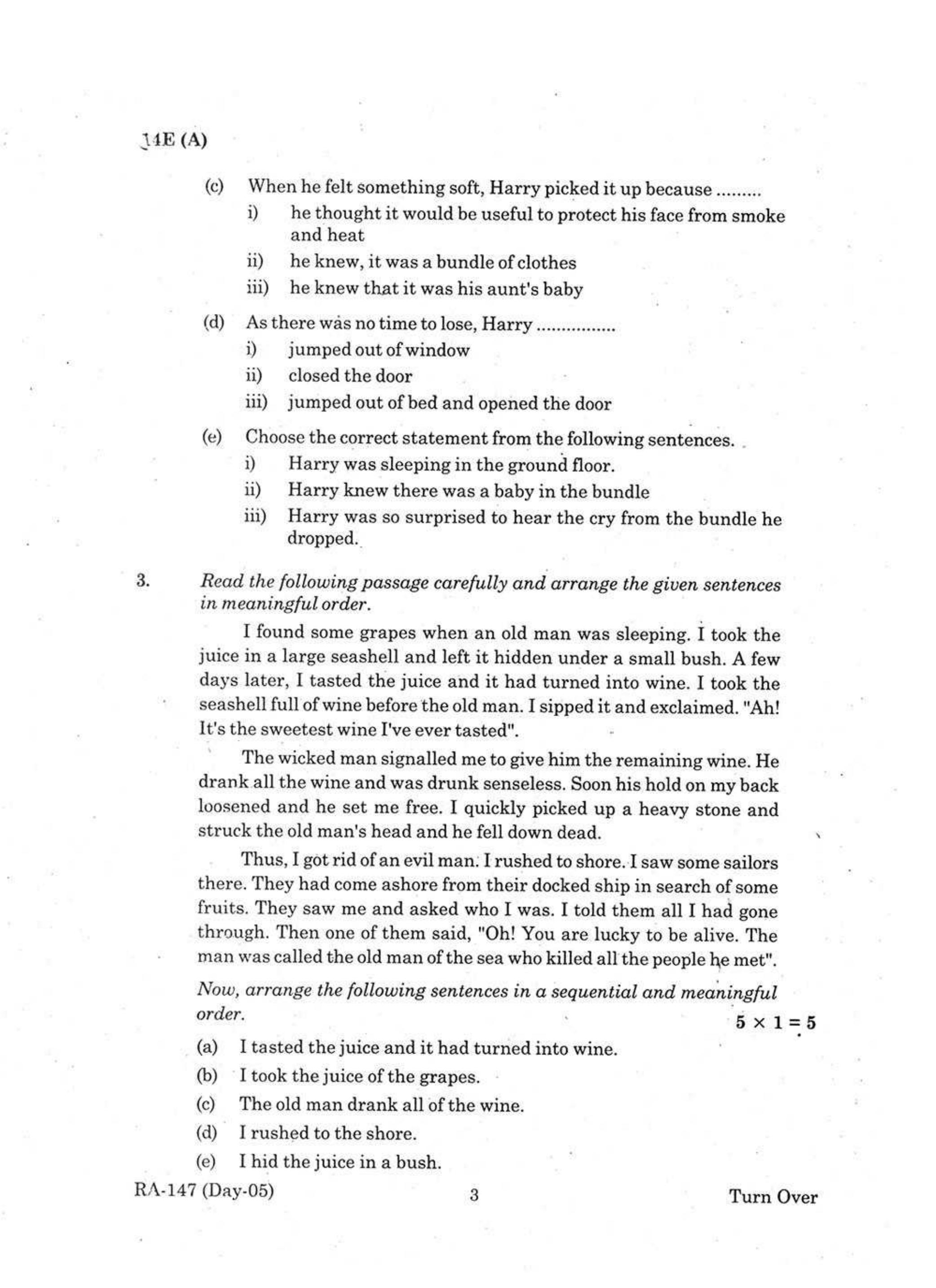 AP Class 10 English (Part II) 2017 Question Paper - Page 3