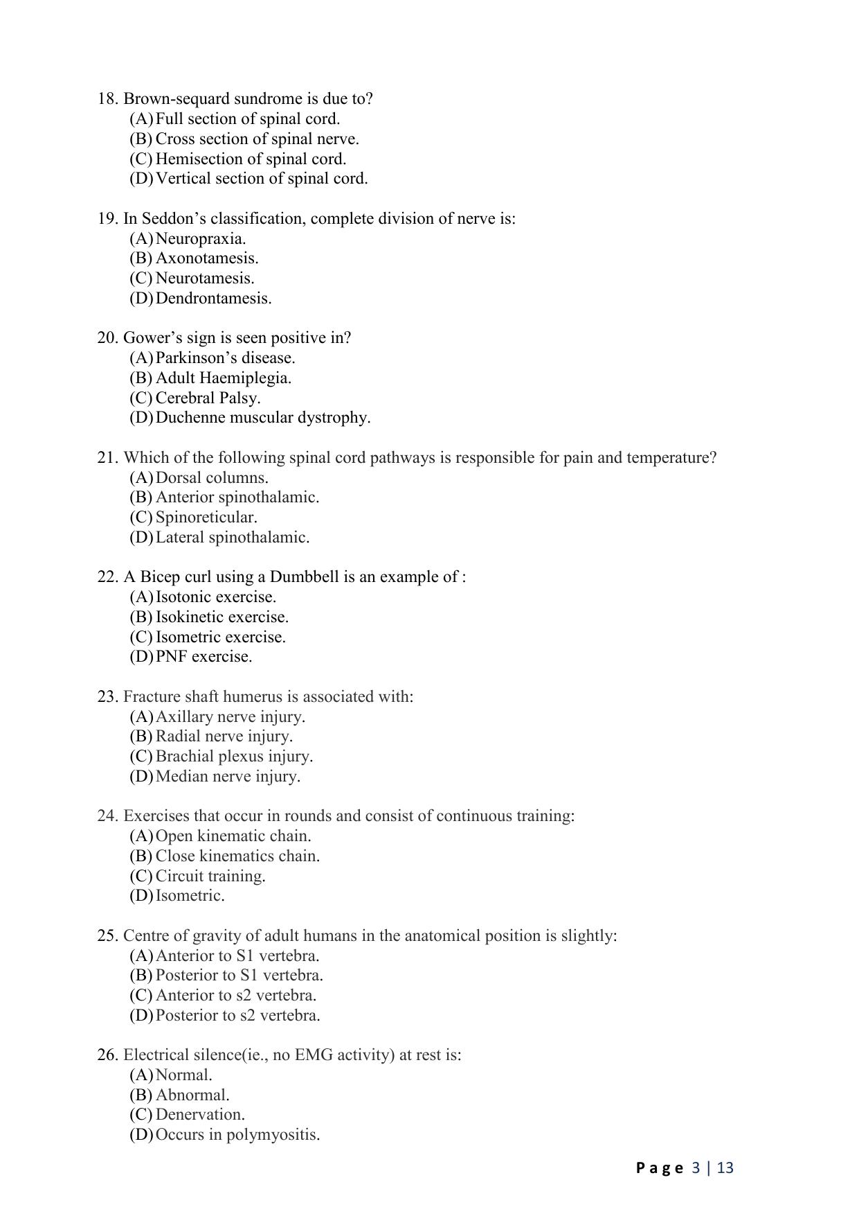 WB JEMAS (PG) MPT 2024 Question Paper - Page 5