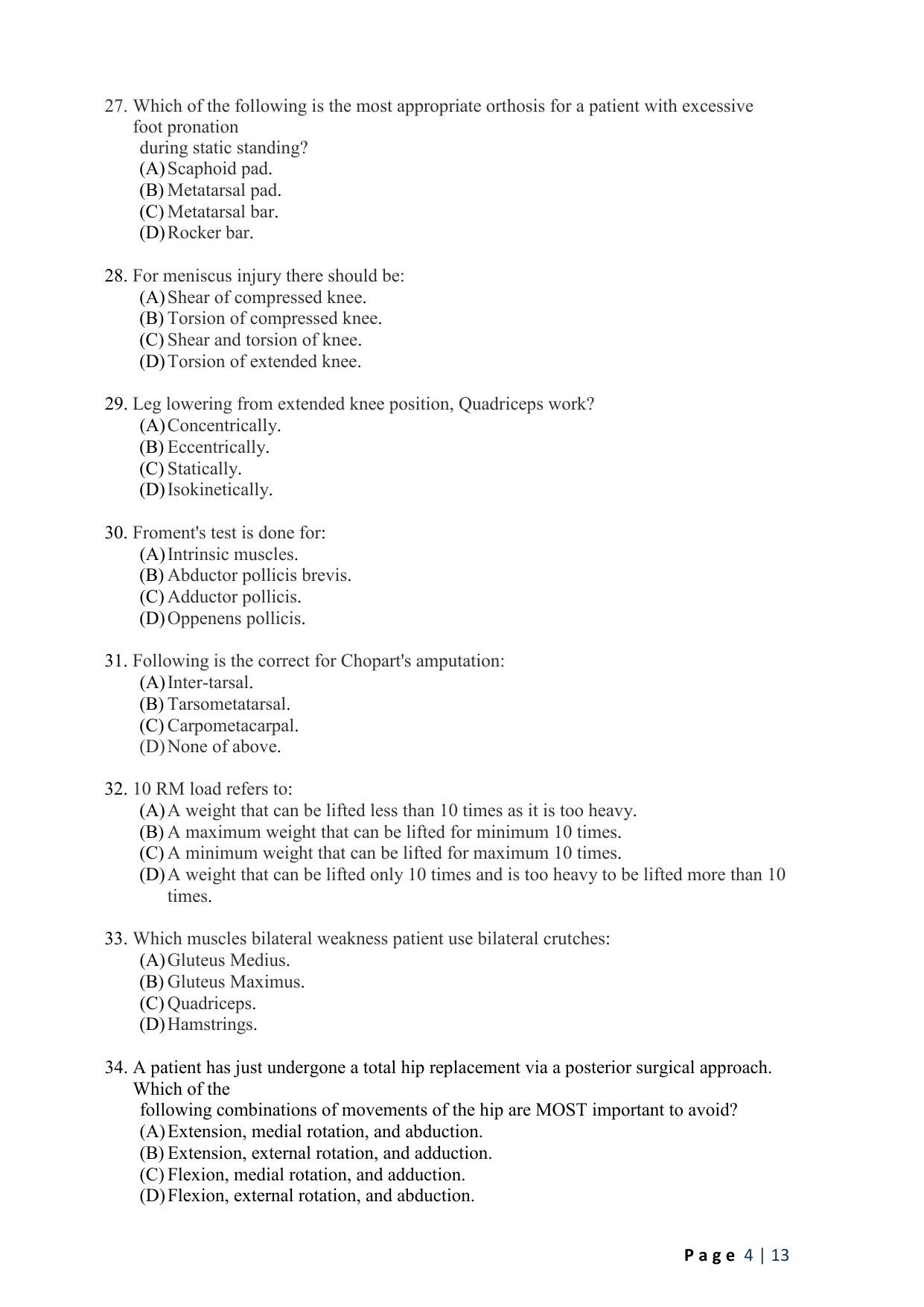 WB JEMAS (PG) MPT 2024 Question Paper - Page 6