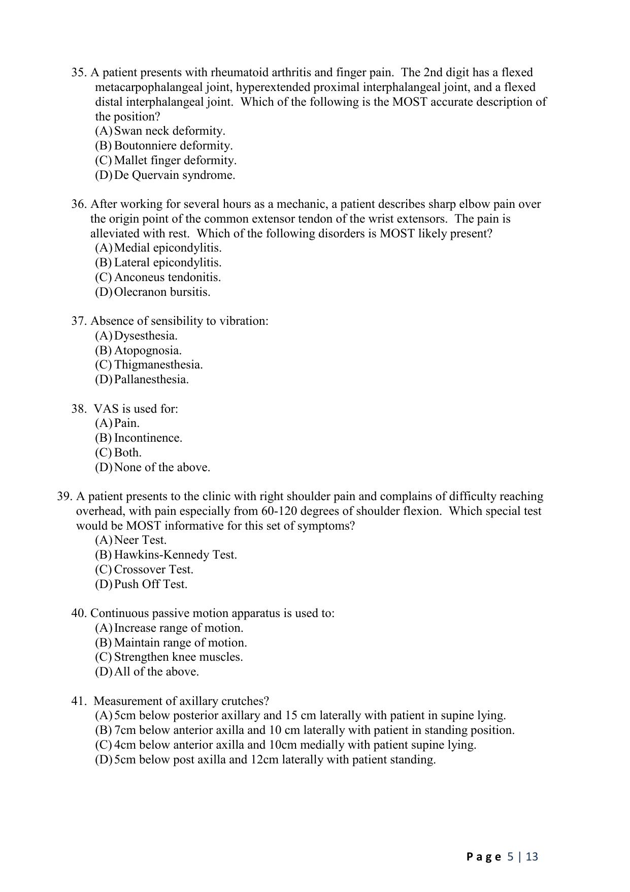 WB JEMAS (PG) MPT 2024 Question Paper - Page 7