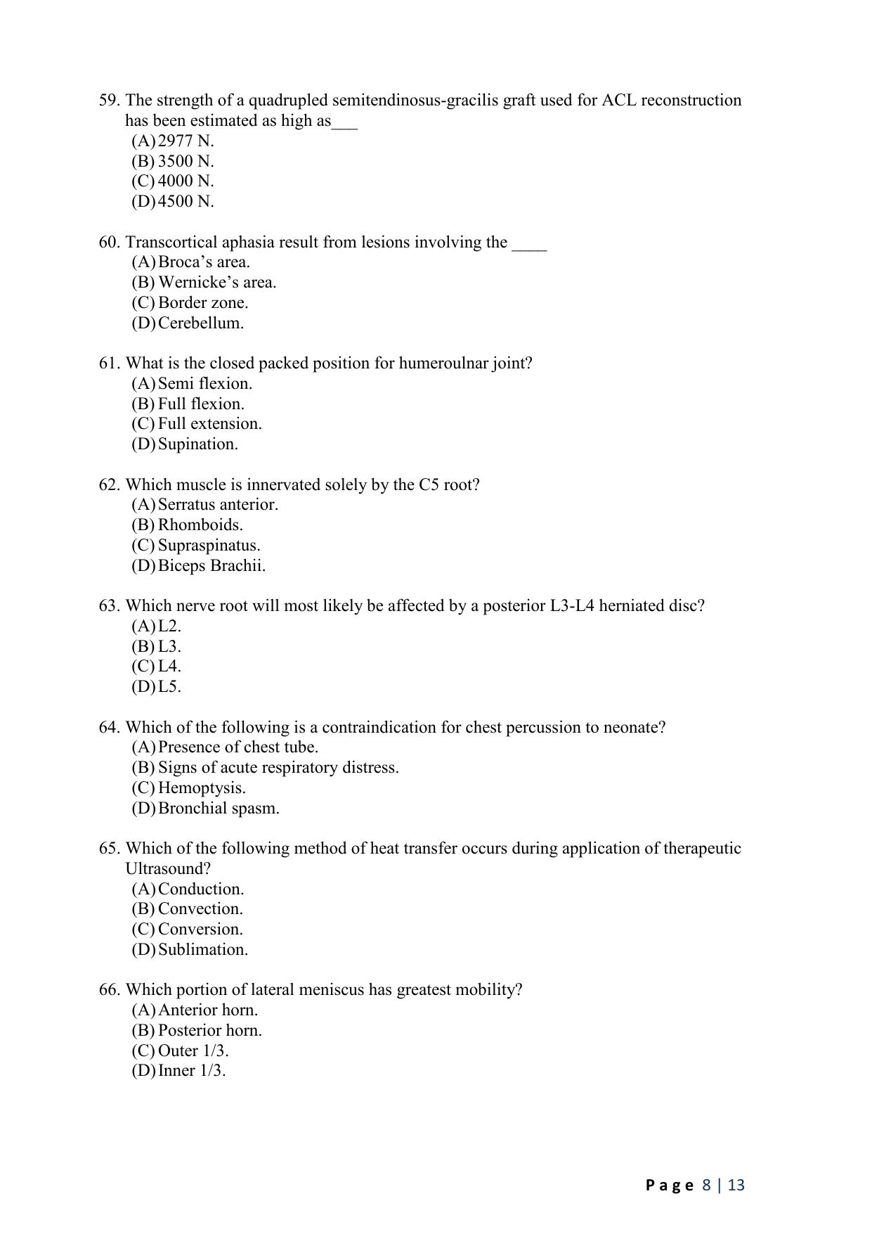 WB JEMAS (PG) MPT 2024 Question Paper - Page 10