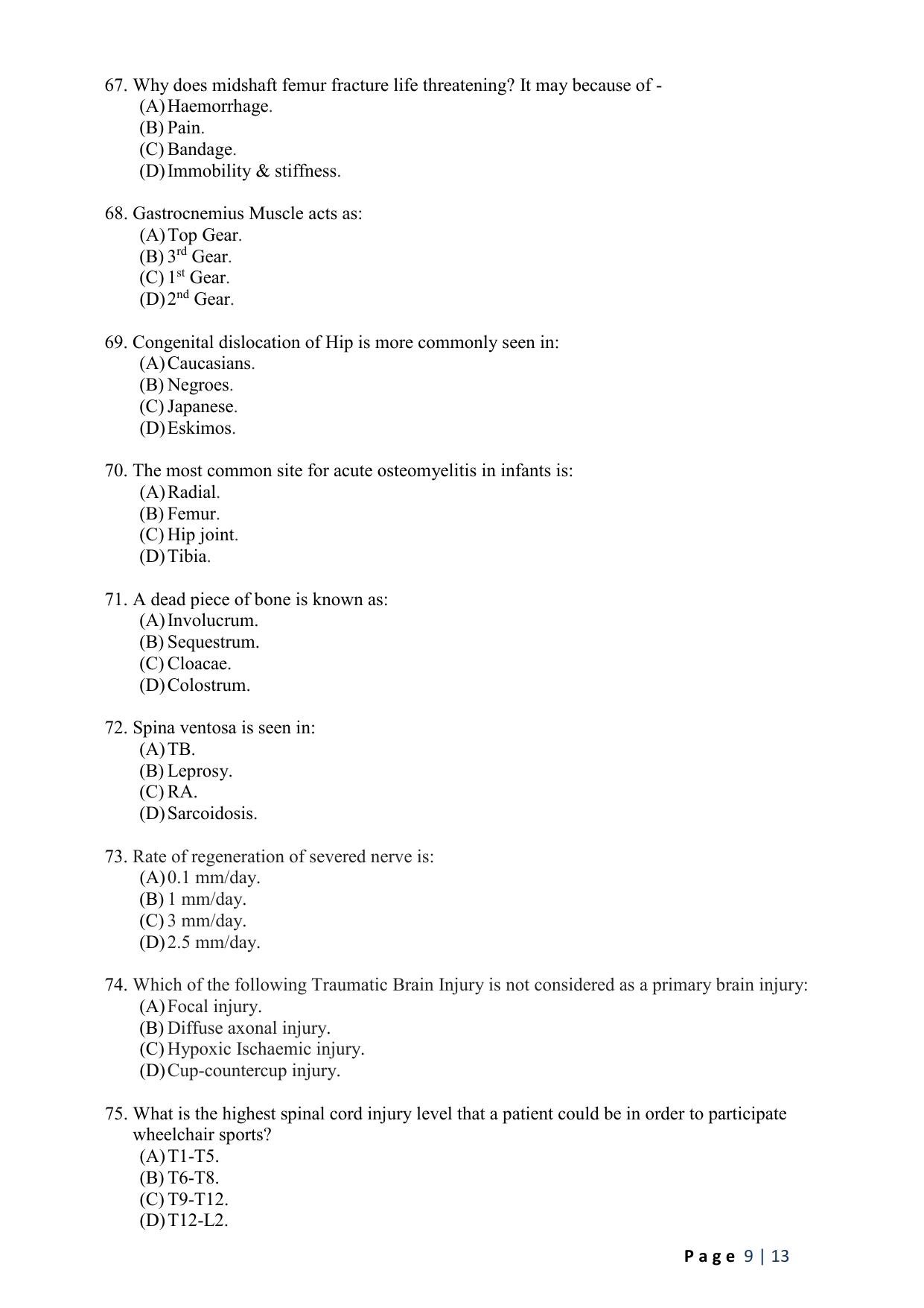 WB JEMAS (PG) MPT 2024 Question Paper - Page 11