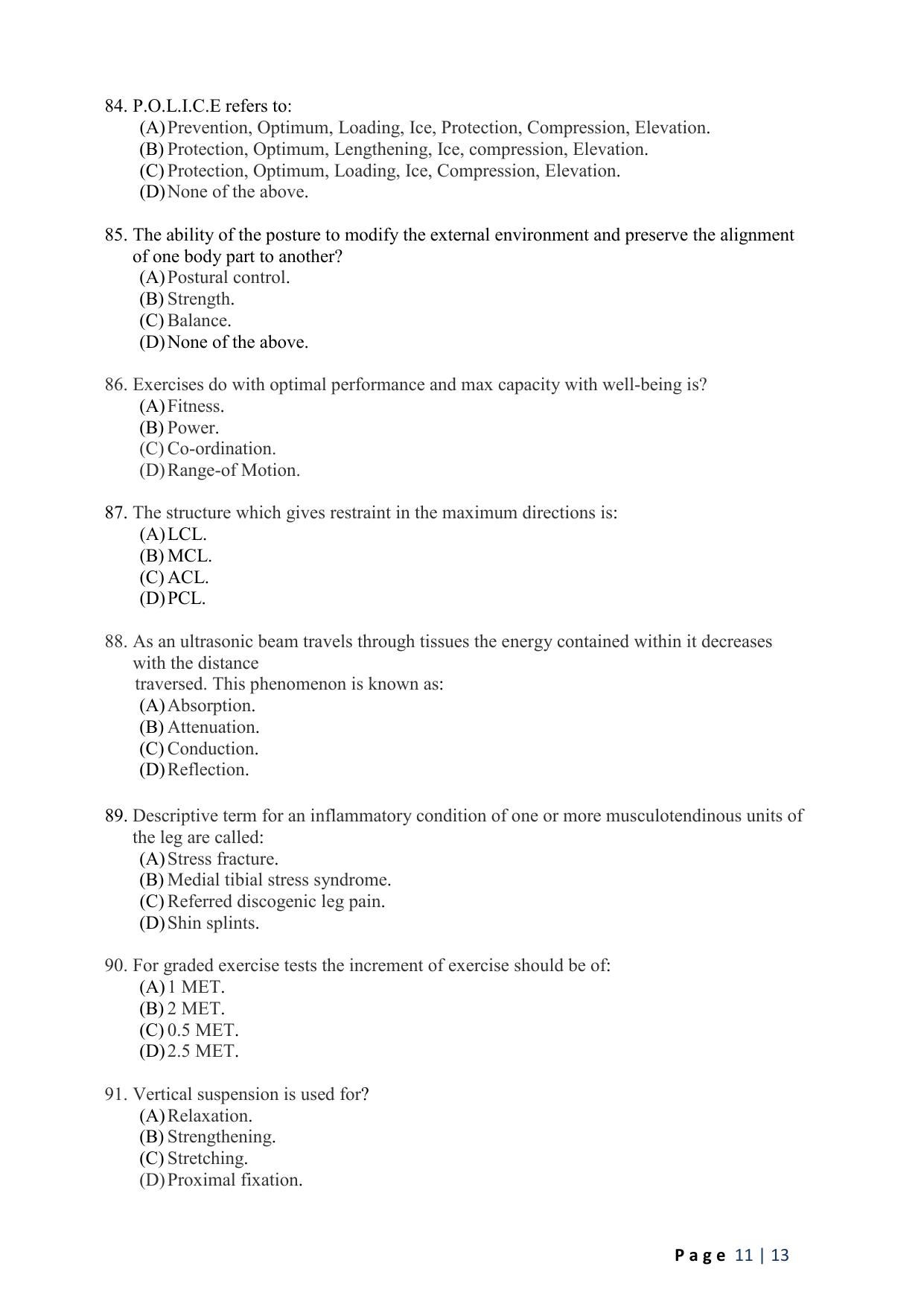 WB JEMAS (PG) MPT 2024 Question Paper - Page 13