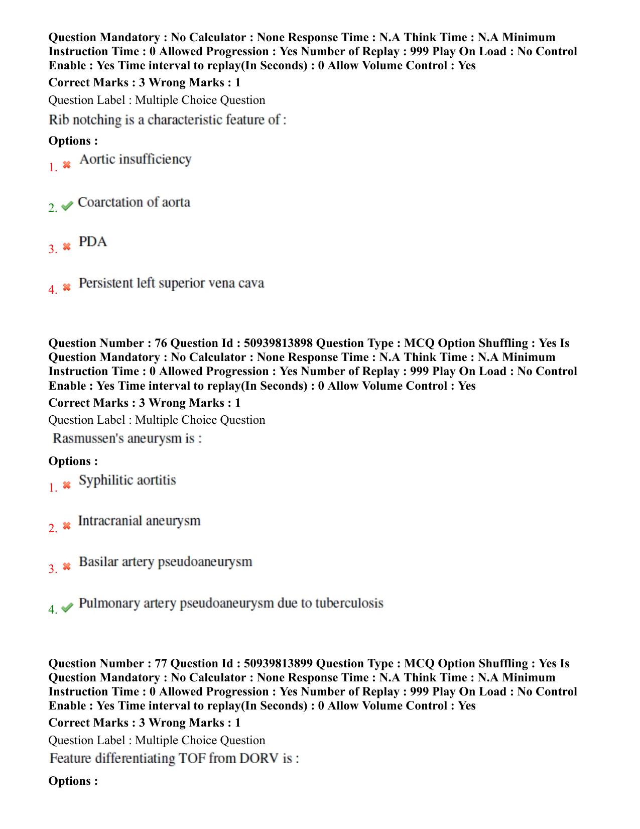 BHU RET Cardiothoracic Surgery 2020 Question Paper - Page 43