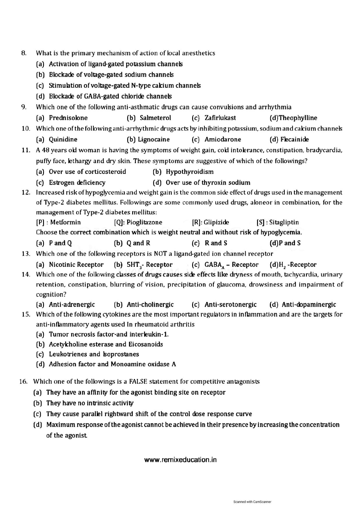 GPAT 2012 Question Paper with Answer Key - Page 2
