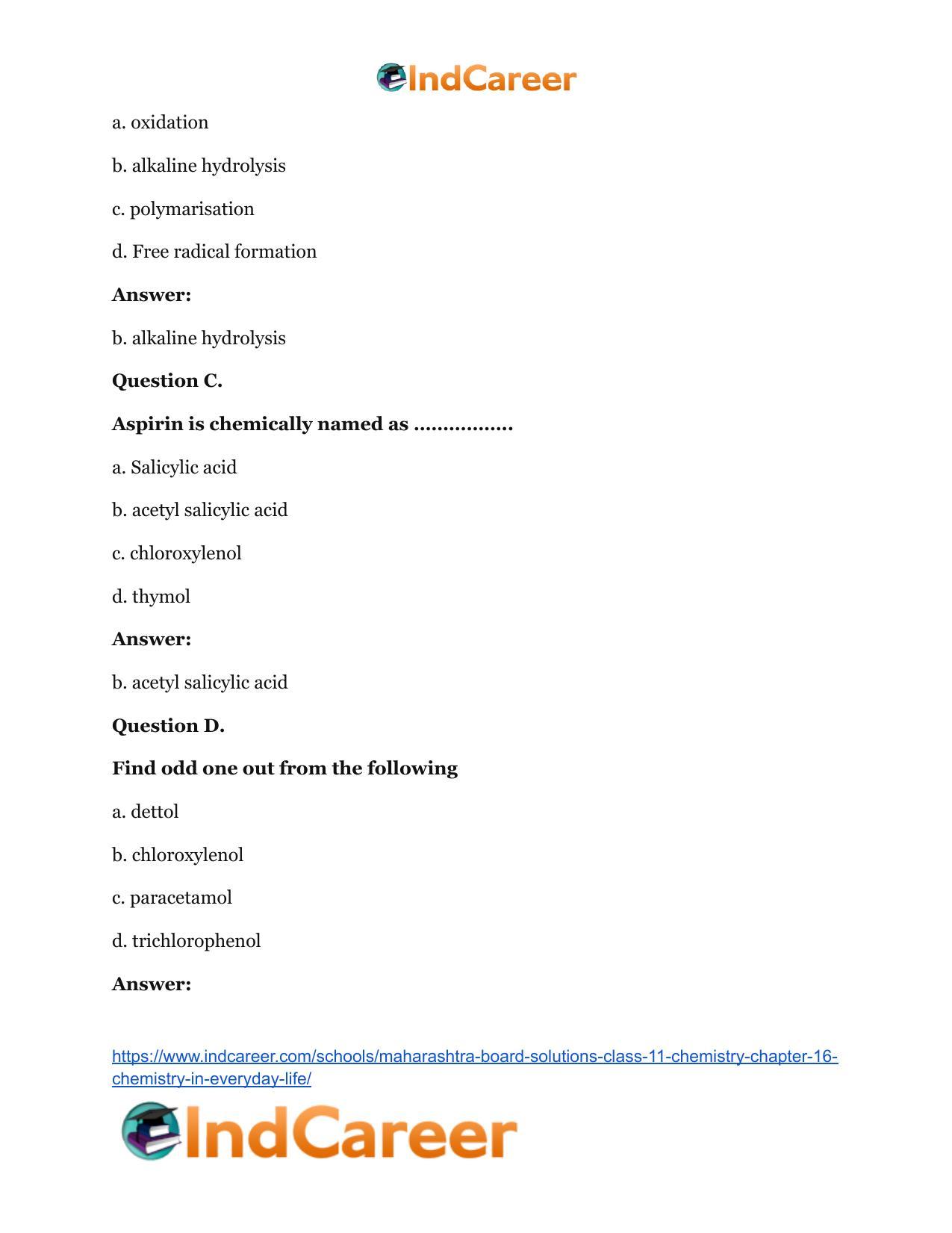 Maharashtra Board Solutions Class 11-Chemistry: Chapter 16- Chemistry in Everyday Life - Page 3