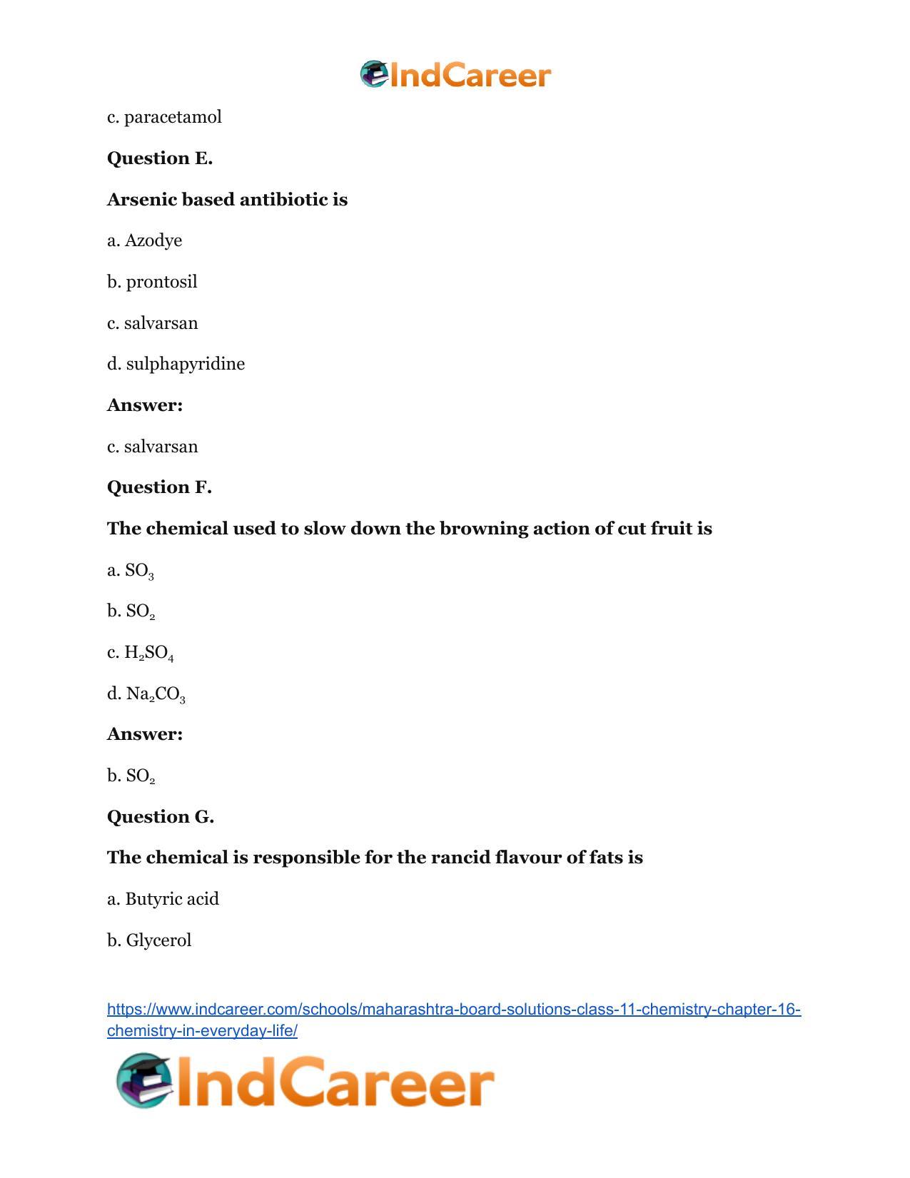 Maharashtra Board Solutions Class 11-Chemistry: Chapter 16- Chemistry in Everyday Life - Page 4