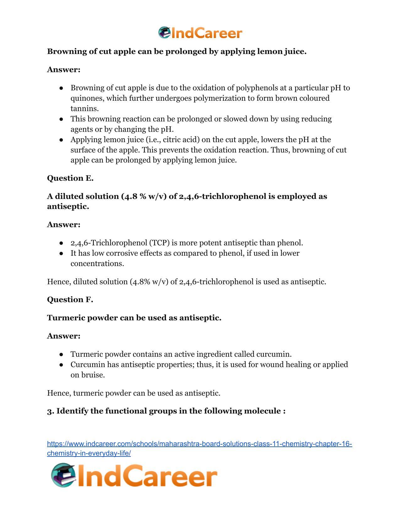 Maharashtra Board Solutions Class 11-Chemistry: Chapter 16- Chemistry in Everyday Life - Page 7