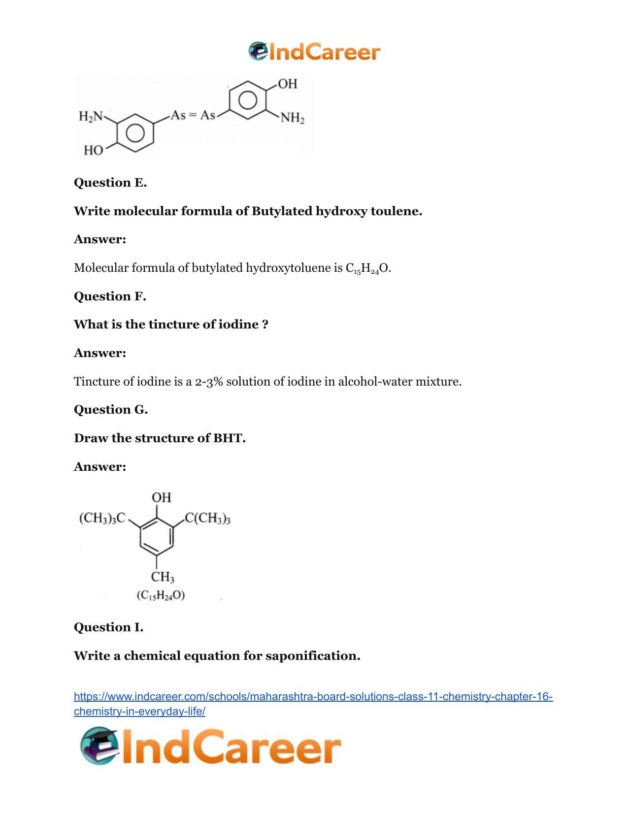 Maharashtra Board Solutions Class 11-Chemistry: Chapter 16- Chemistry in Everyday Life - Page 17