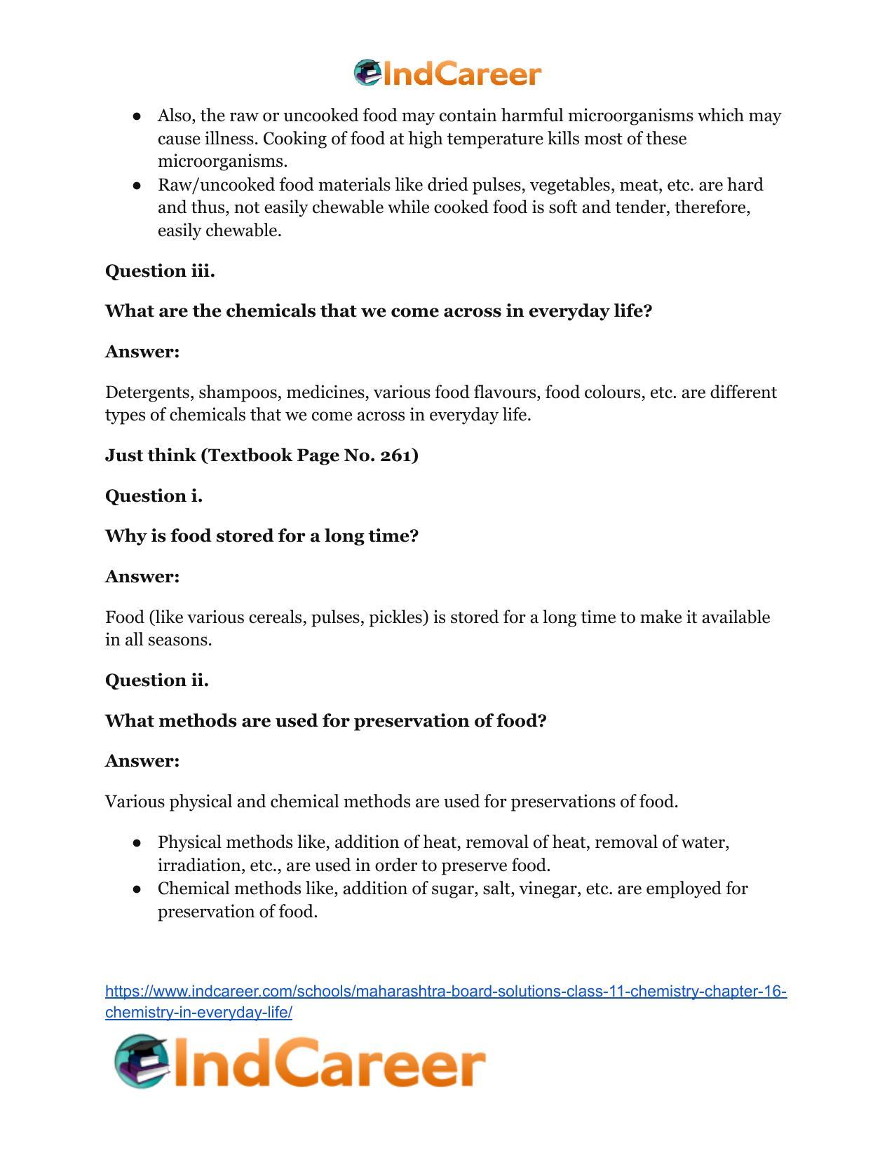 Maharashtra Board Solutions Class 11-Chemistry: Chapter 16- Chemistry in Everyday Life - Page 21