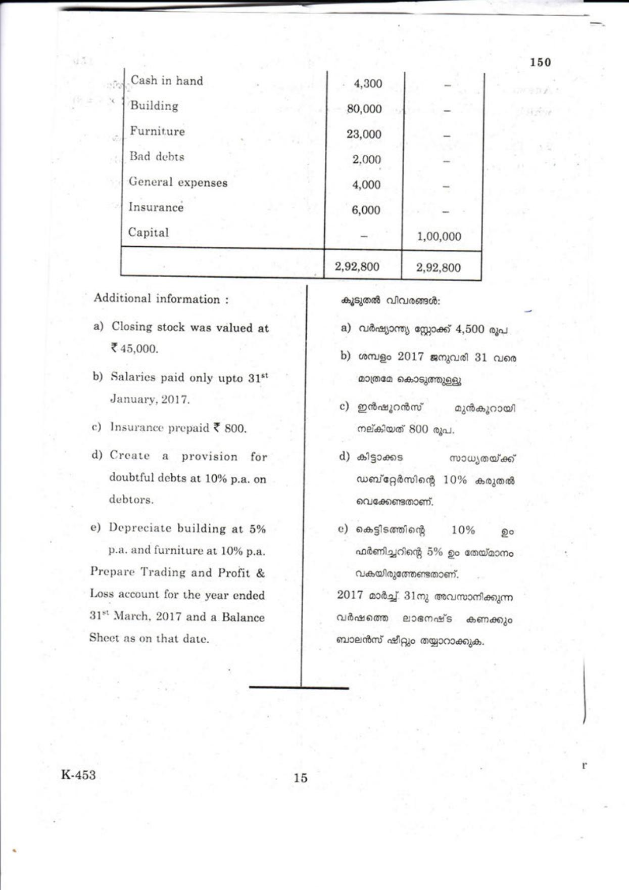 Kerala Plus One 2018 ACA-Accouting with Computer Question Papers - Page 16