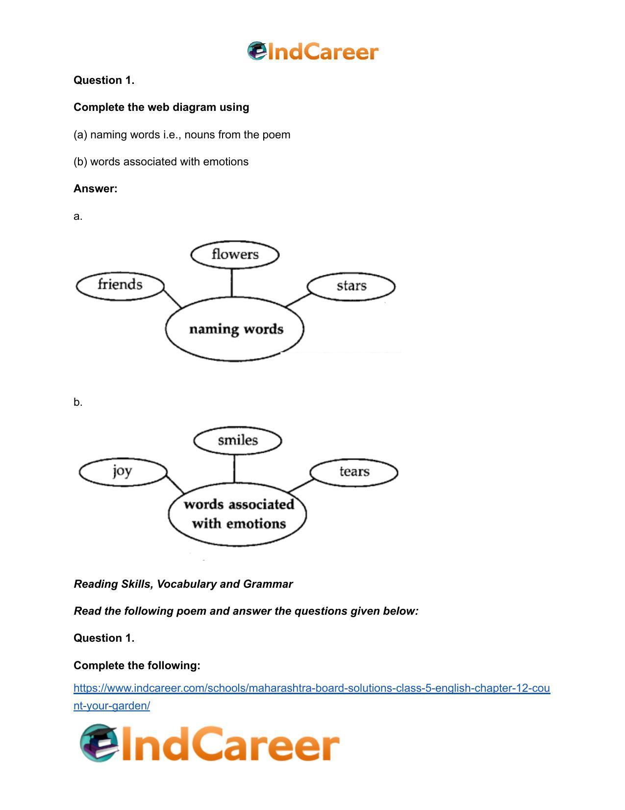 Maharashtra Board Solutions Class 5-English: Chapter 12- Count your Garden - Page 5