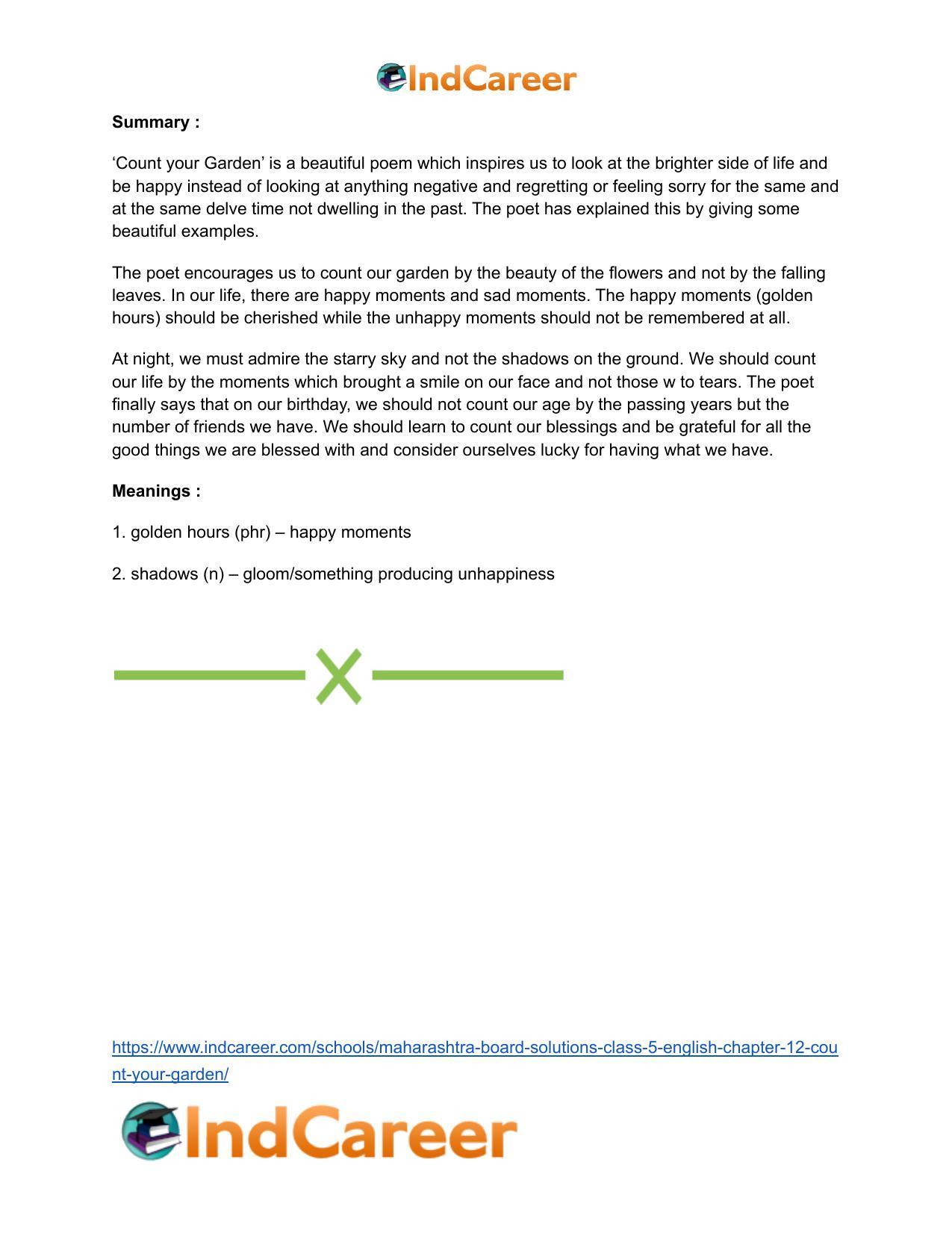 Maharashtra Board Solutions Class 5-English: Chapter 12- Count your Garden - Page 9