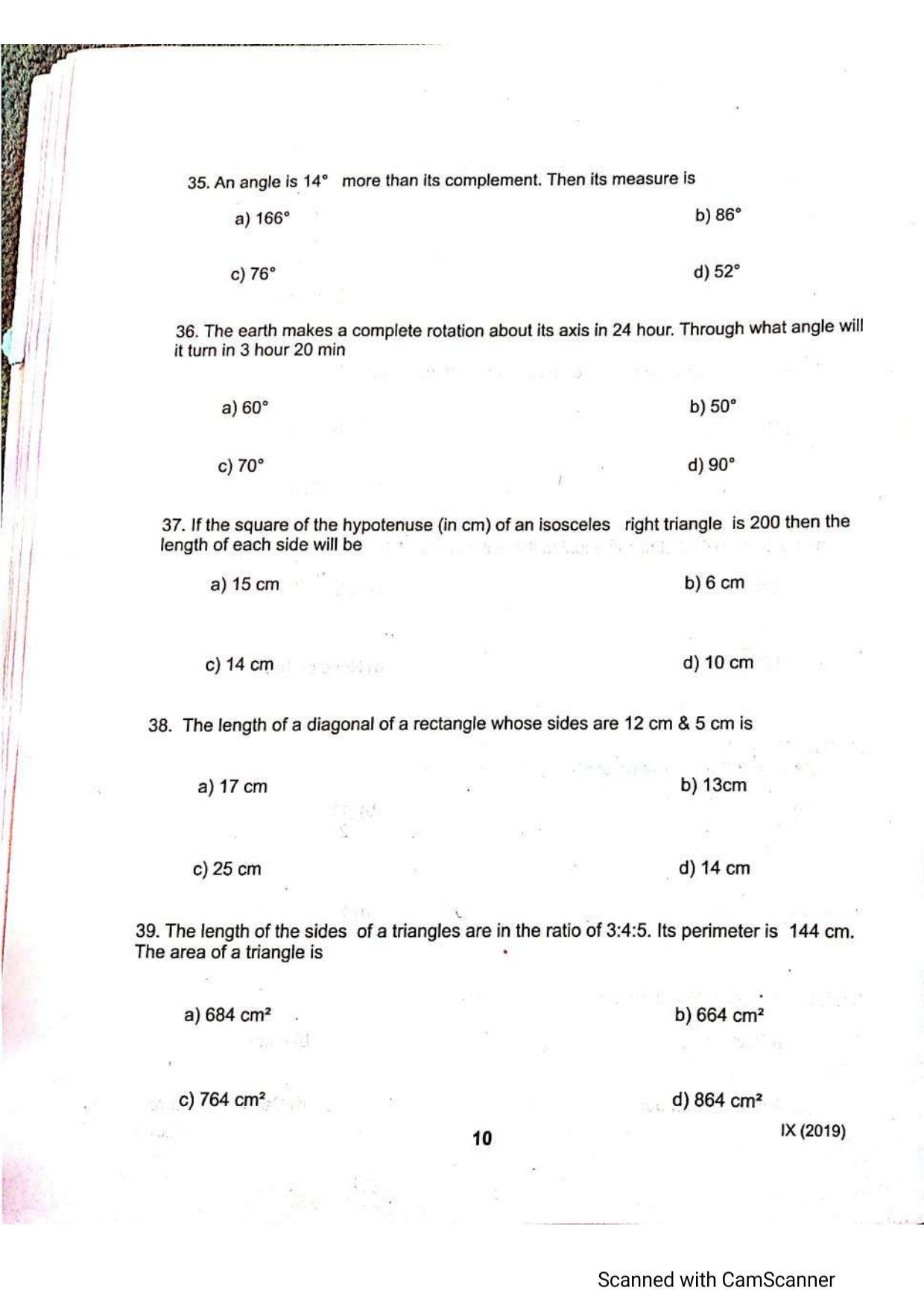 JKSSEE 2019 Class 9 Question Paper - Page 9