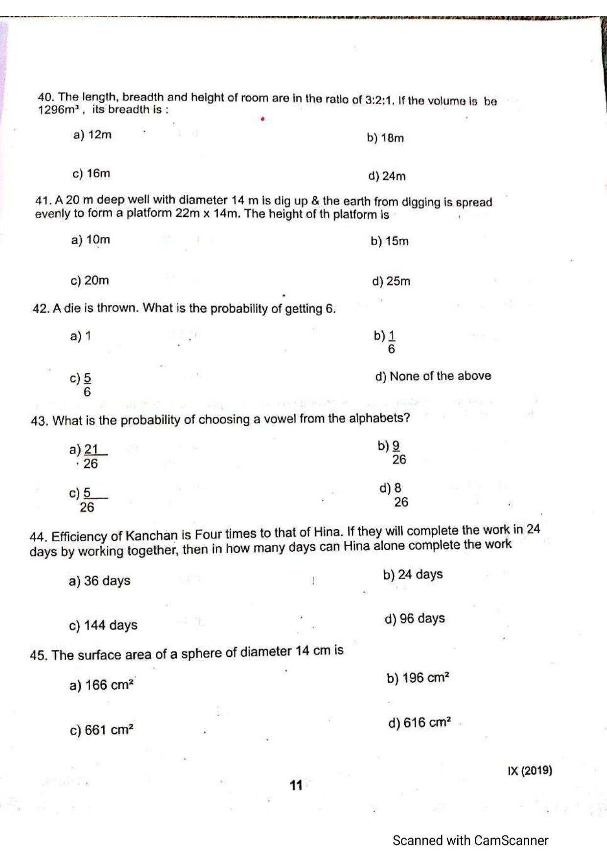 JKSSEE 2019 Class 9 Question Paper - Page 10