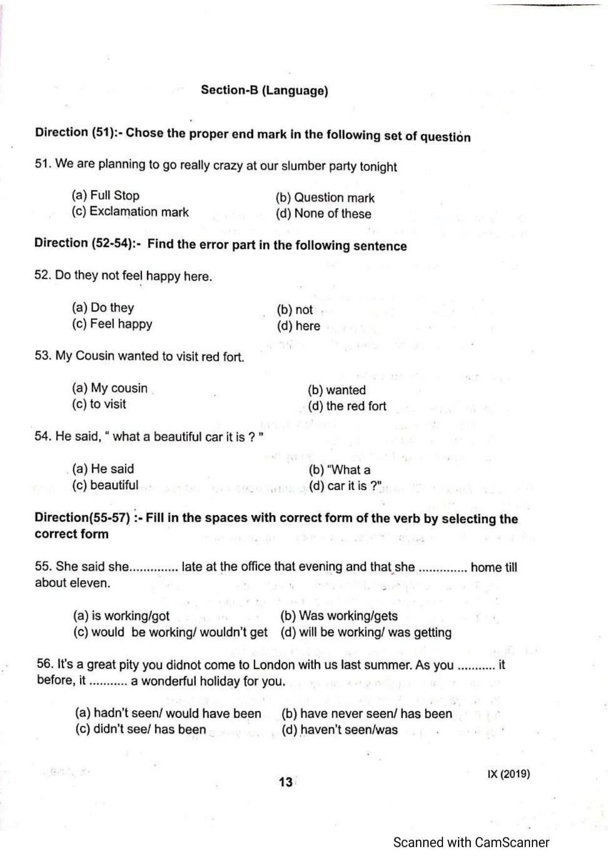 JKSSEE 2019 Class 9 Question Paper - Page 12