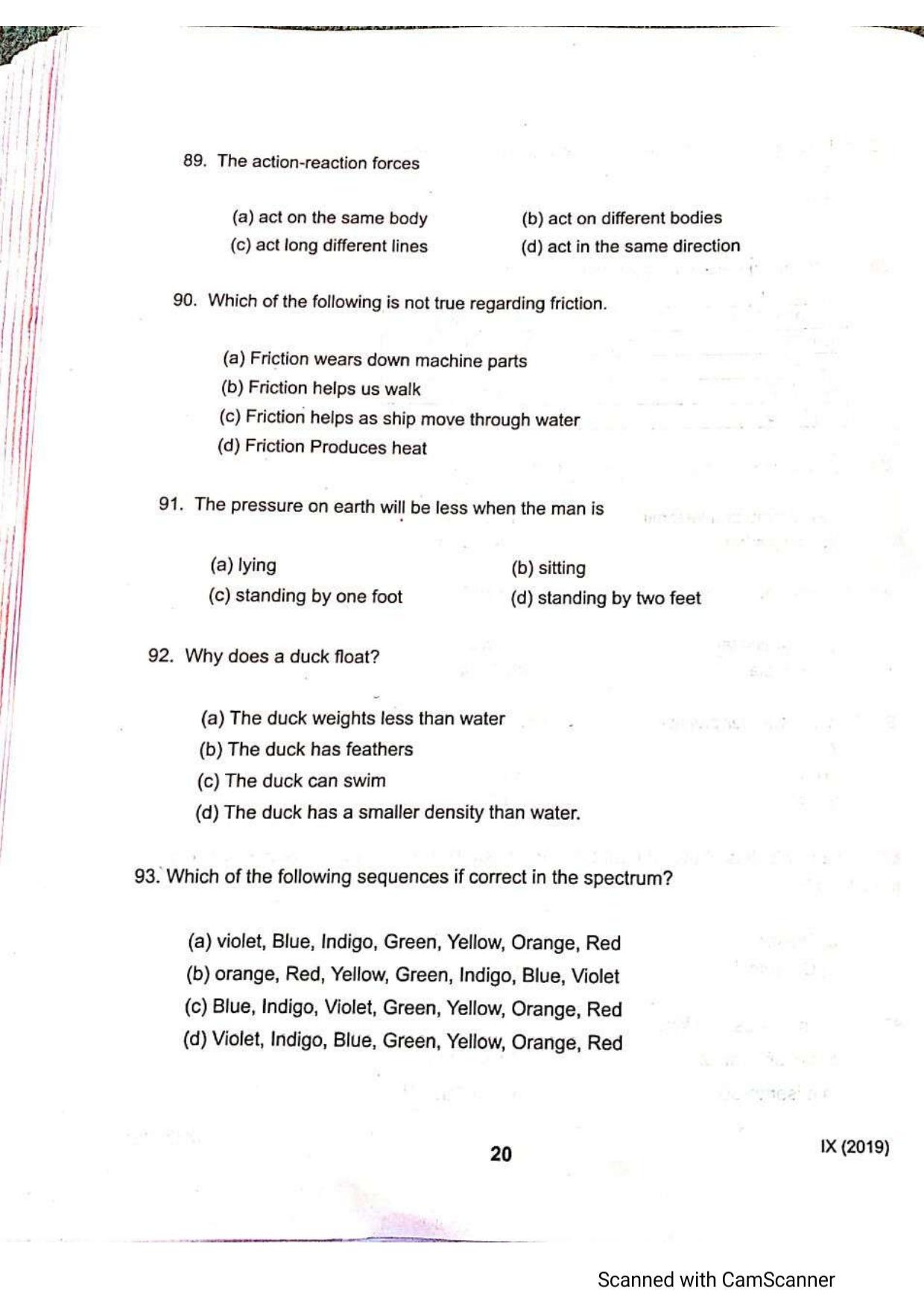JKSSEE 2019 Class 9 Question Paper - Page 19
