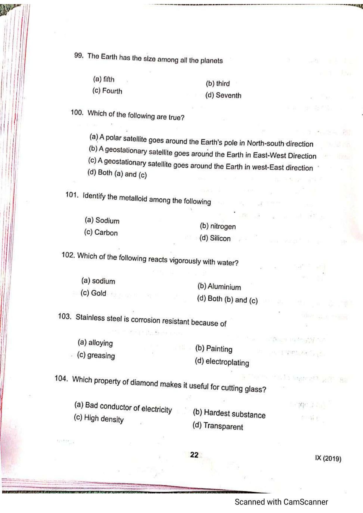 JKSSEE 2019 Class 9 Question Paper - Page 21